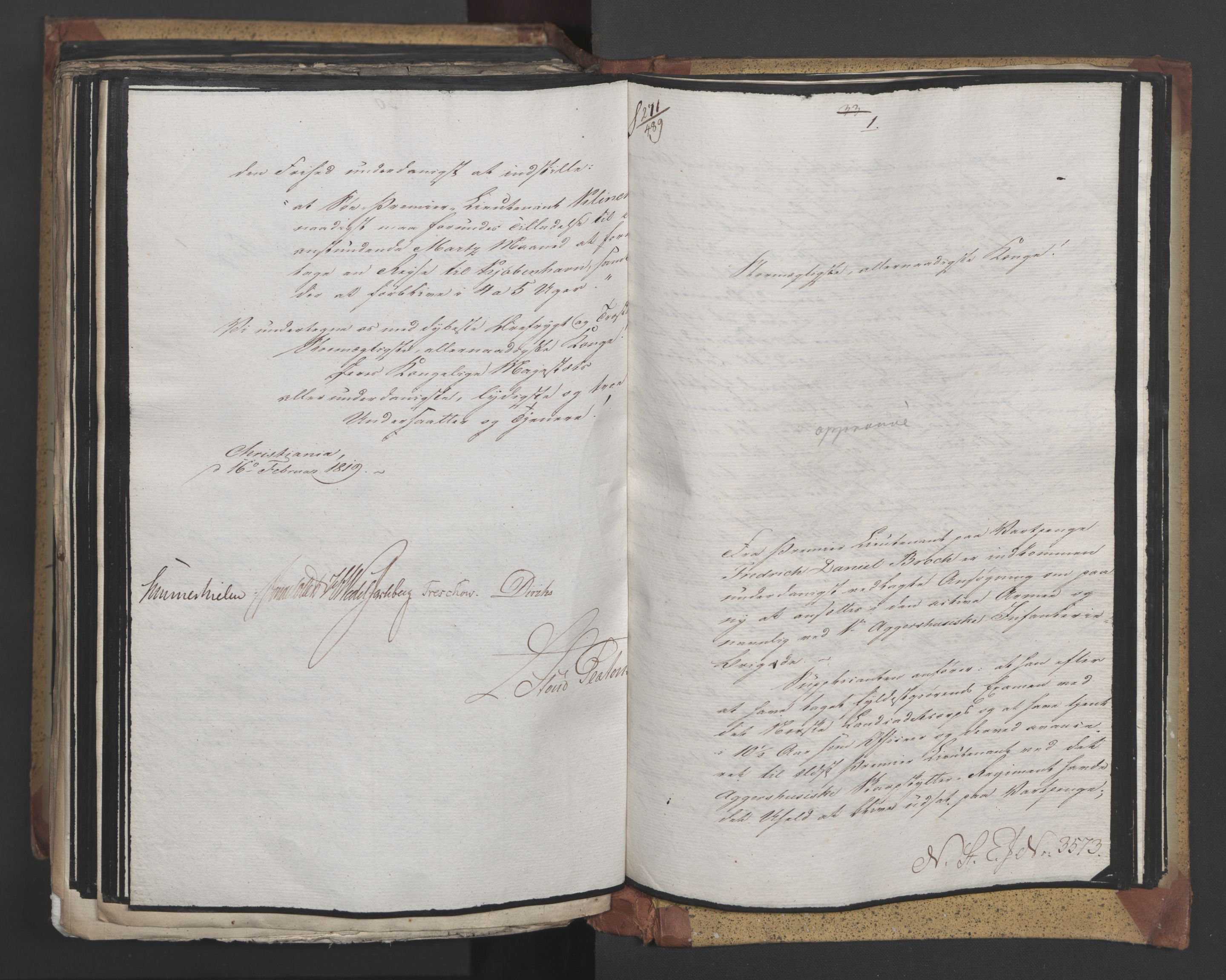 Statsrådsavdelingen i Stockholm, AV/RA-S-1003/D/Da/L0017: Regjeringsinnstillinger nr. 3469-3598, 1819, p. 395