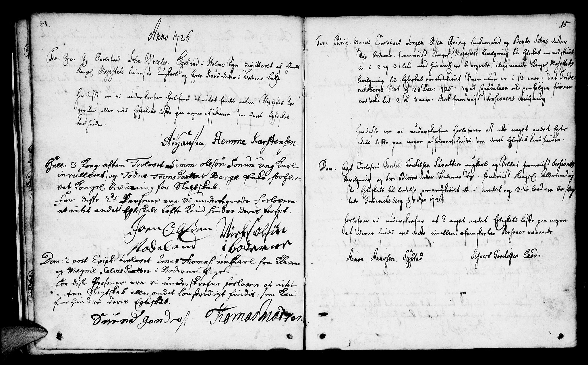 Mandal sokneprestkontor, SAK/1111-0030/F/Fa/Faa/L0002: Parish register (official) no. A 2, 1720-1754, p. 15