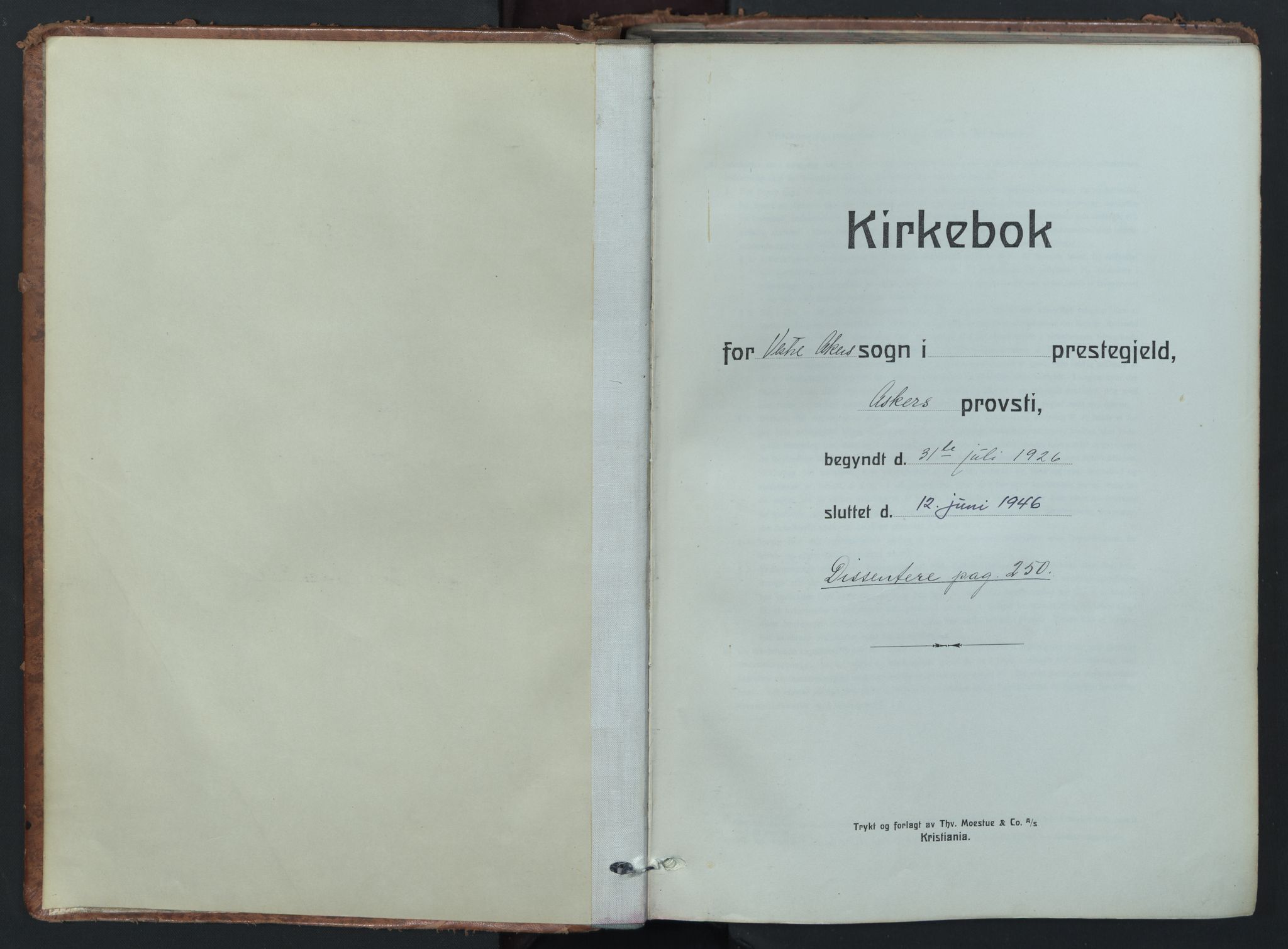 Vestre Aker prestekontor Kirkebøker, SAO/A-10025/F/Fa/L0019: Parish register (official) no. 19, 1926-1946