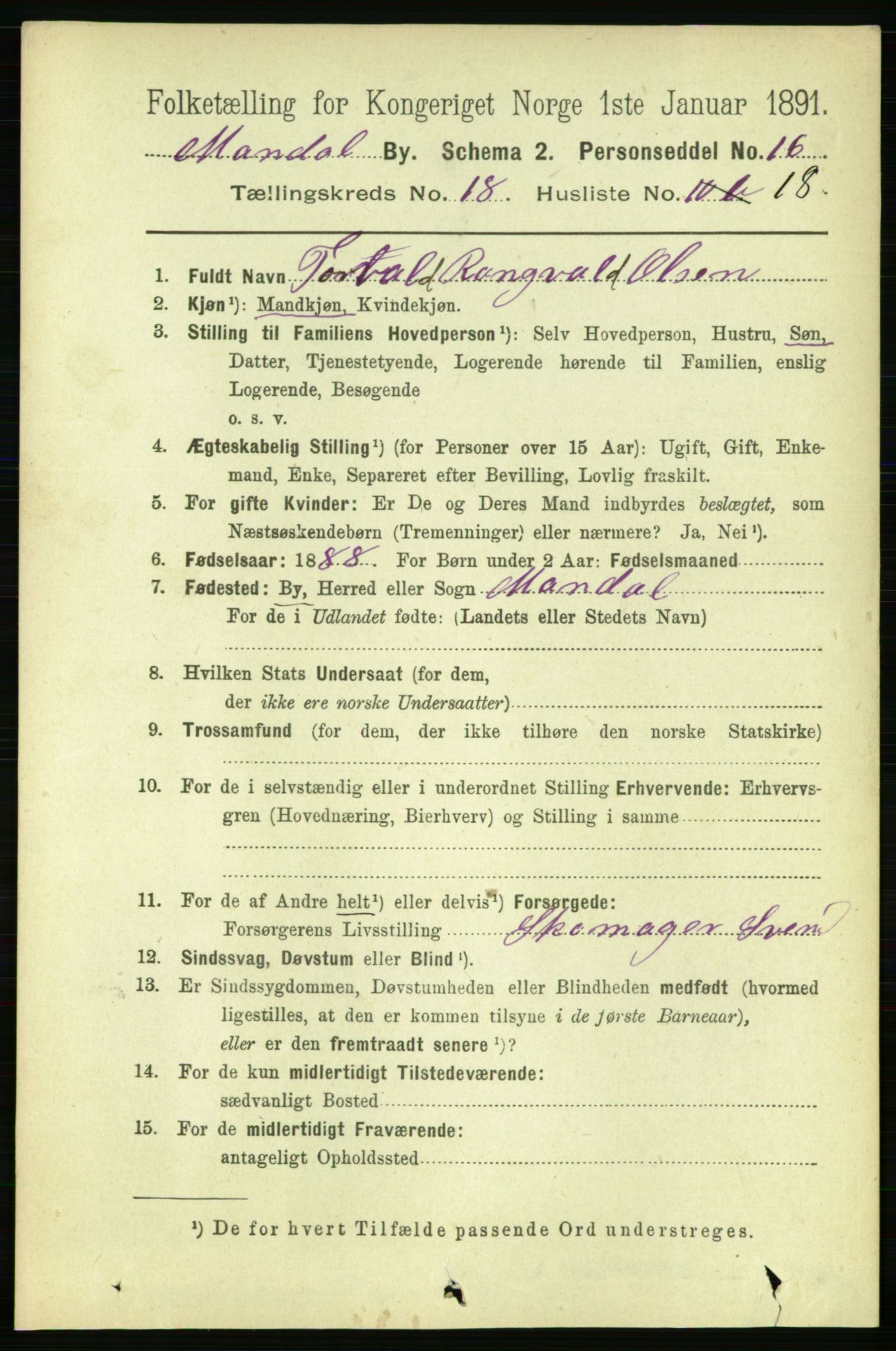 RA, 1891 census for 1002 Mandal, 1891, p. 3812