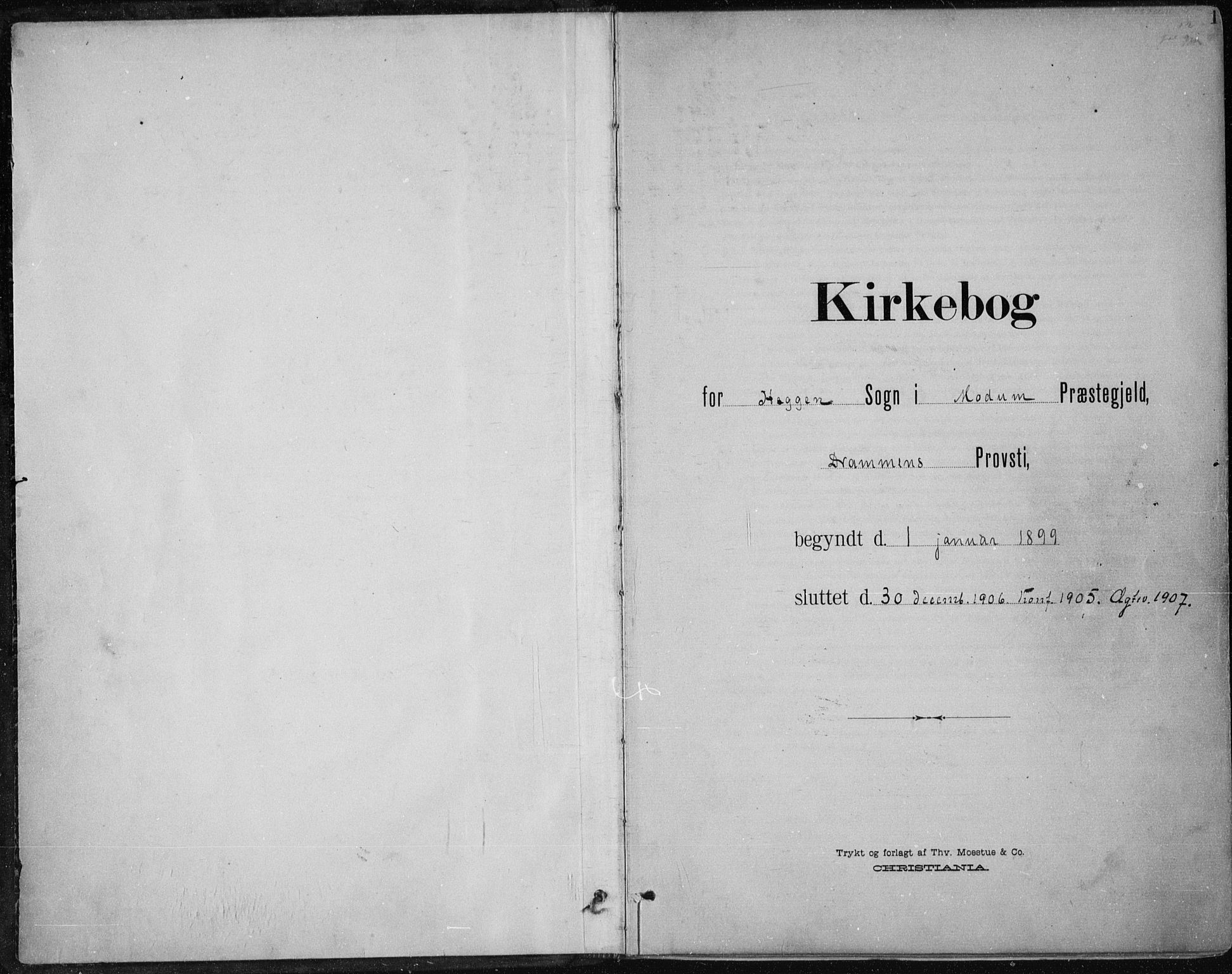 Modum kirkebøker, AV/SAKO-A-234/F/Fa/L0013: Parish register (official) no. 13, 1899-1907, p. 1