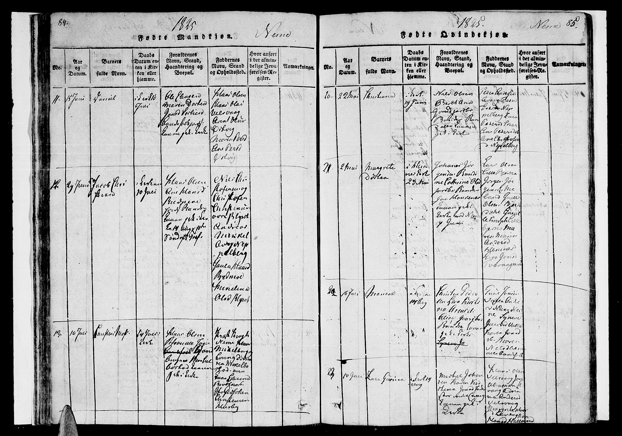 Ministerialprotokoller, klokkerbøker og fødselsregistre - Nordland, AV/SAT-A-1459/838/L0546: Parish register (official) no. 838A05 /1, 1820-1828, p. 84-85