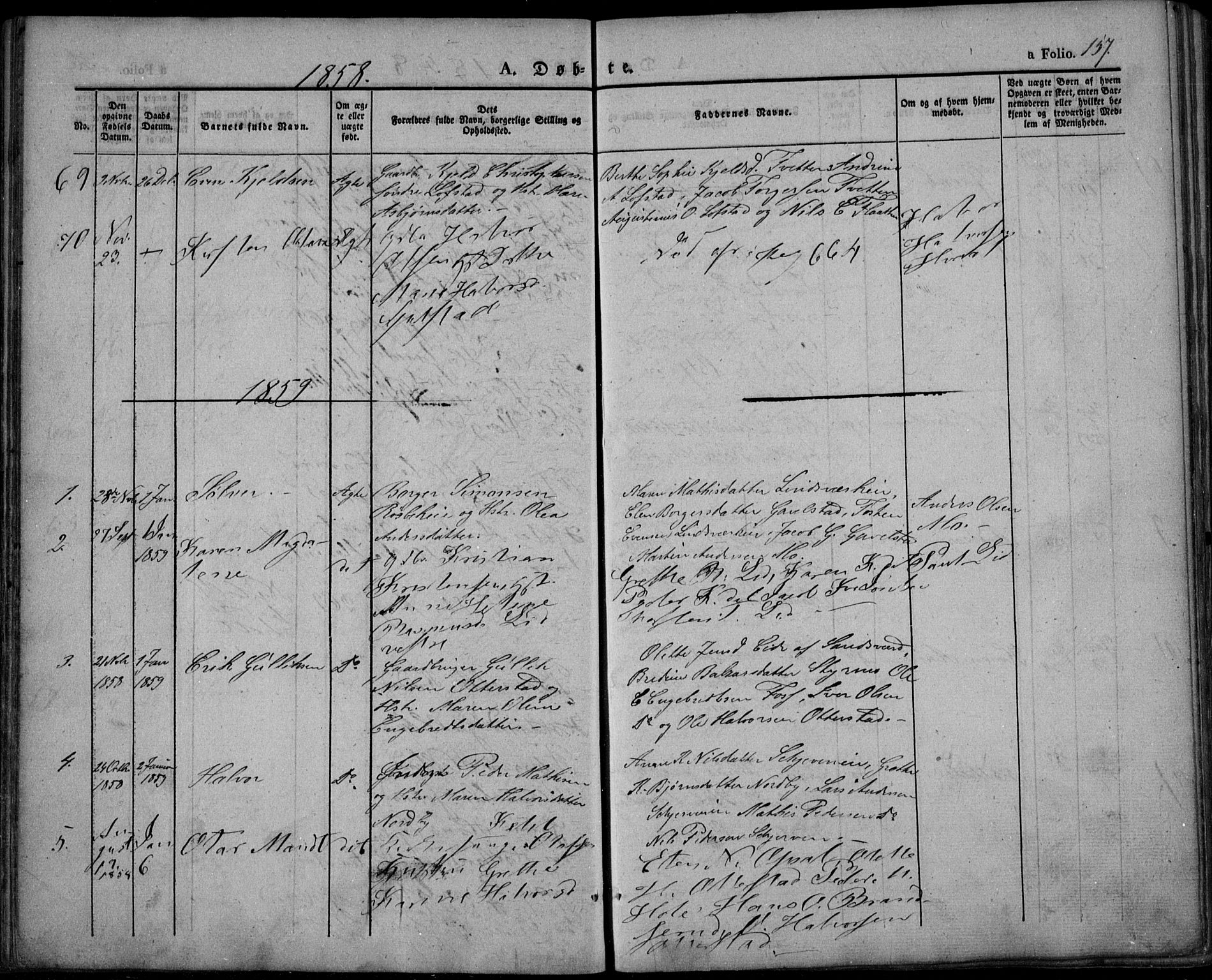 Lardal kirkebøker, AV/SAKO-A-350/F/Fa/L0006: Parish register (official) no. I 6, 1835-1860, p. 157