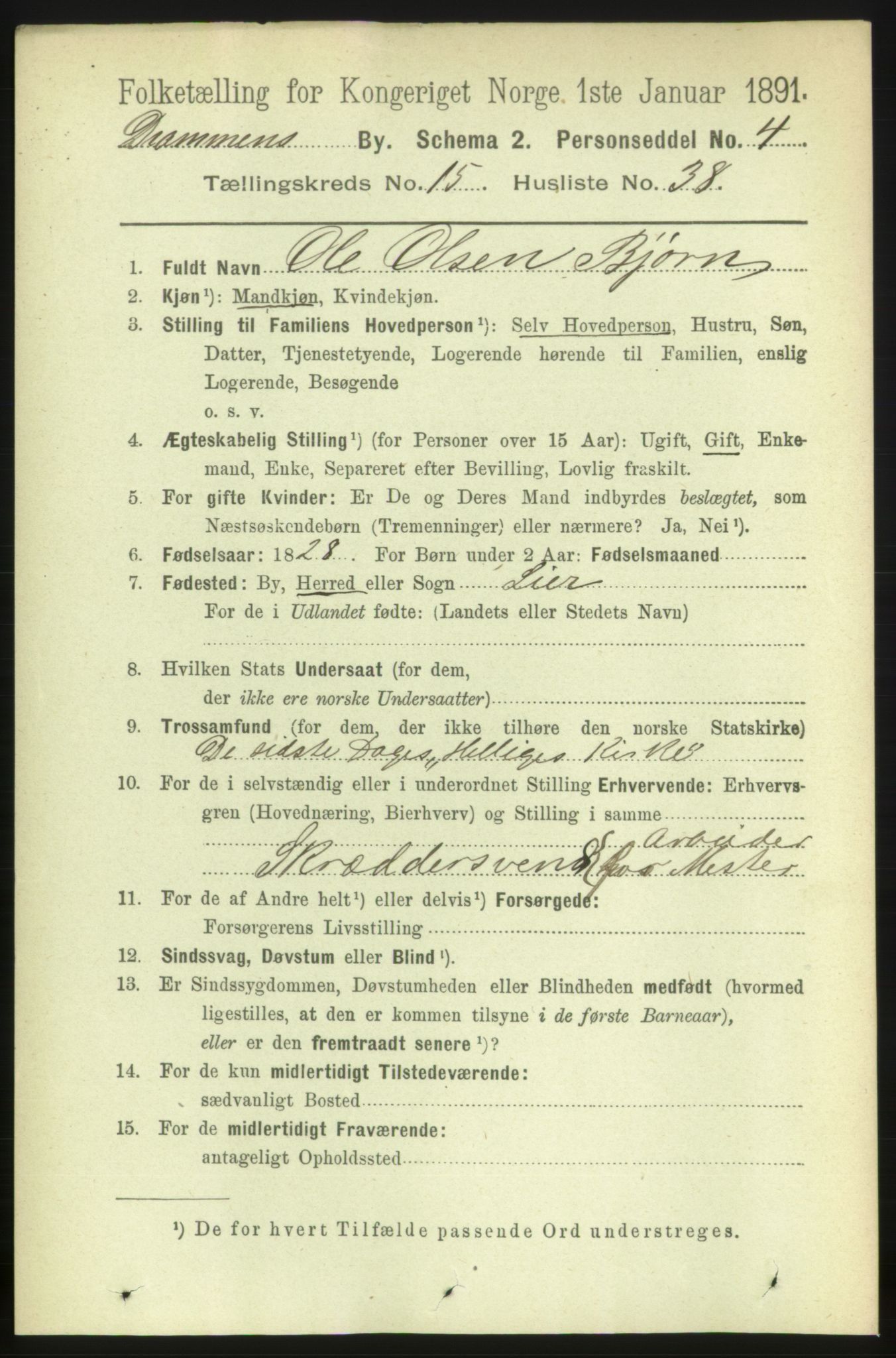 RA, 1891 census for 0602 Drammen, 1891, p. 10932