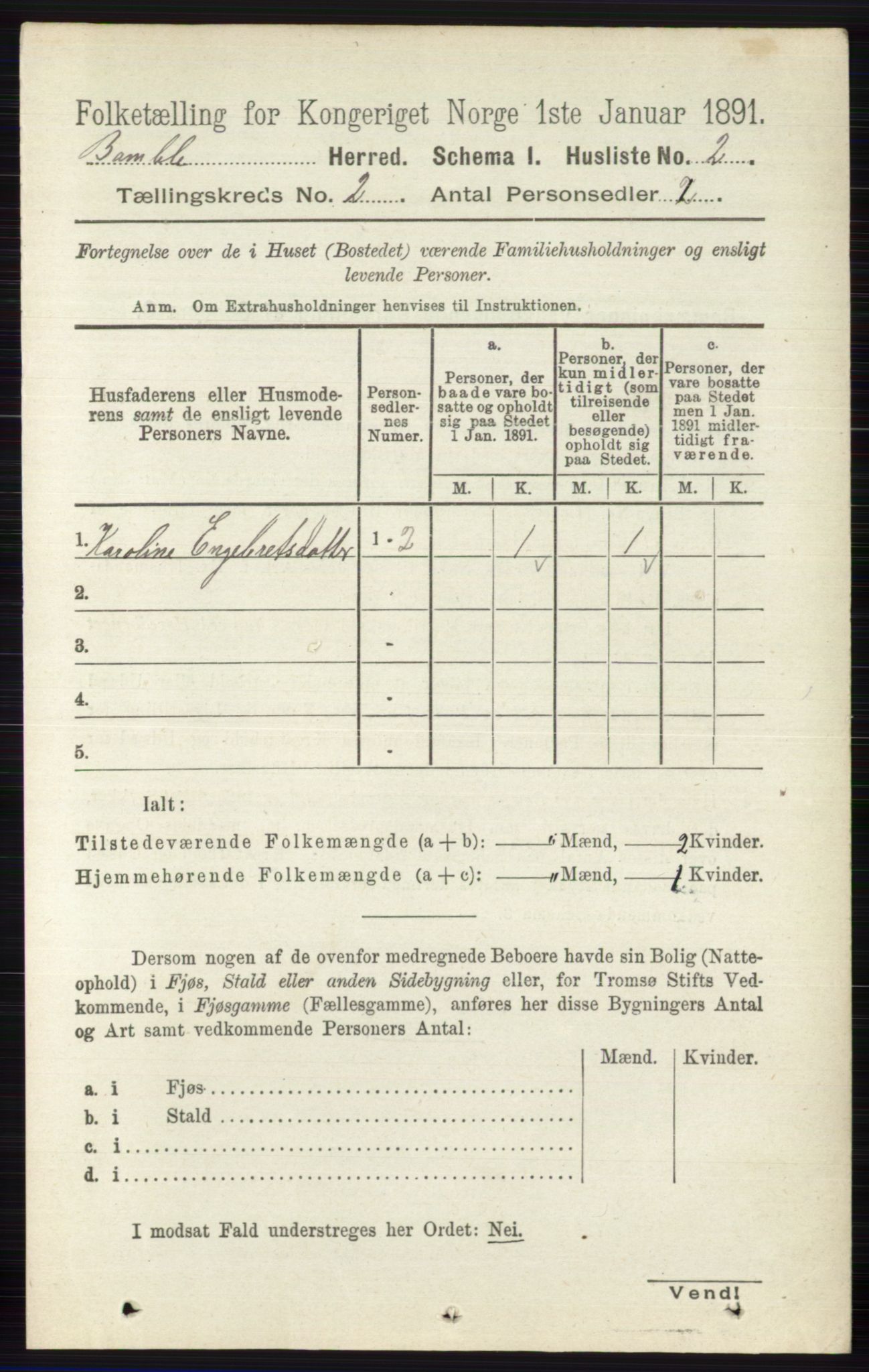 RA, 1891 census for 0814 Bamble, 1891, p. 941