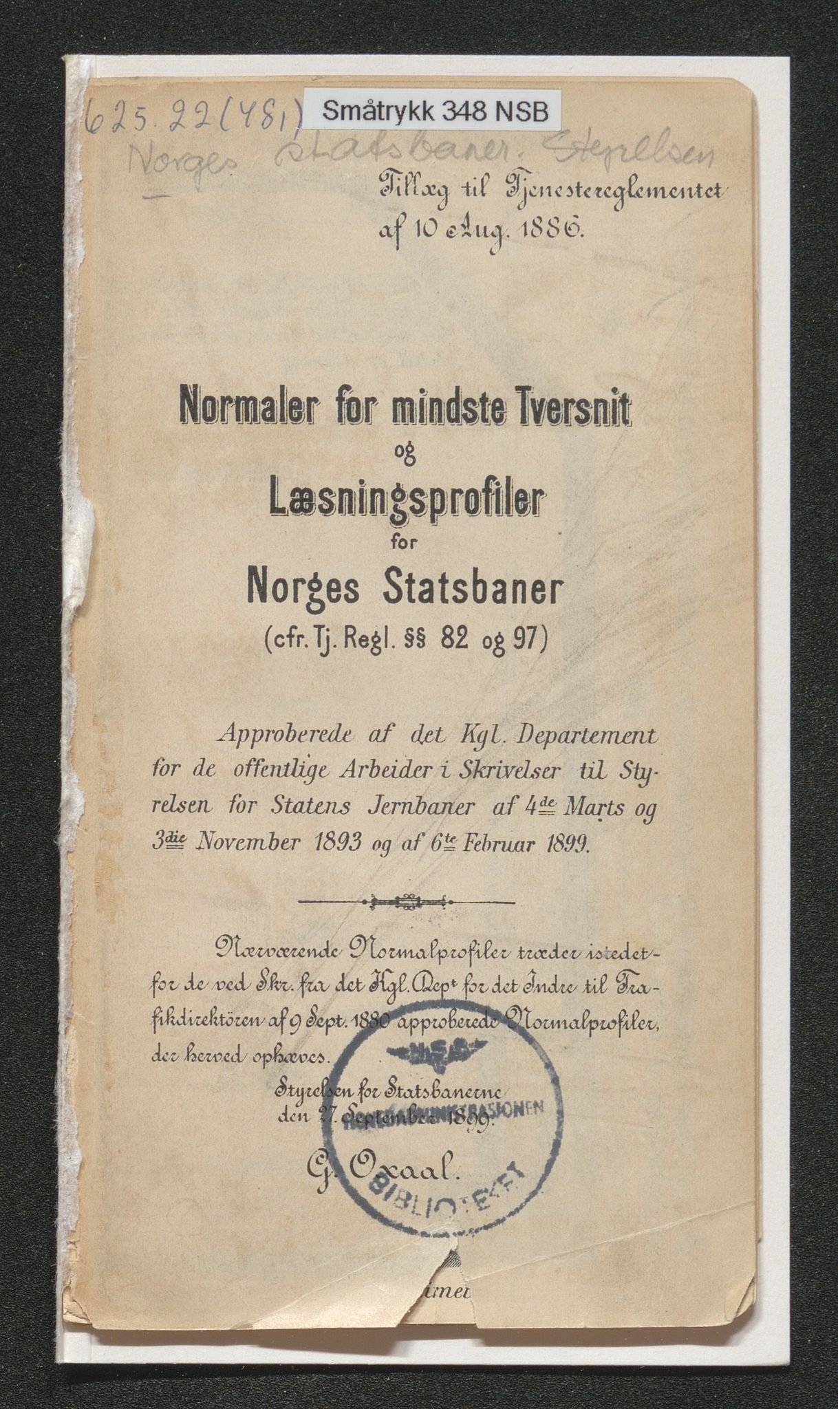 Norges Statsbaner Bibliotek (NSB), AV/SAKO-A-355/F/Fc/L0005/0002: Småtrykk 280 - 349 / Småtrykk 330 - 349, 1886-2006