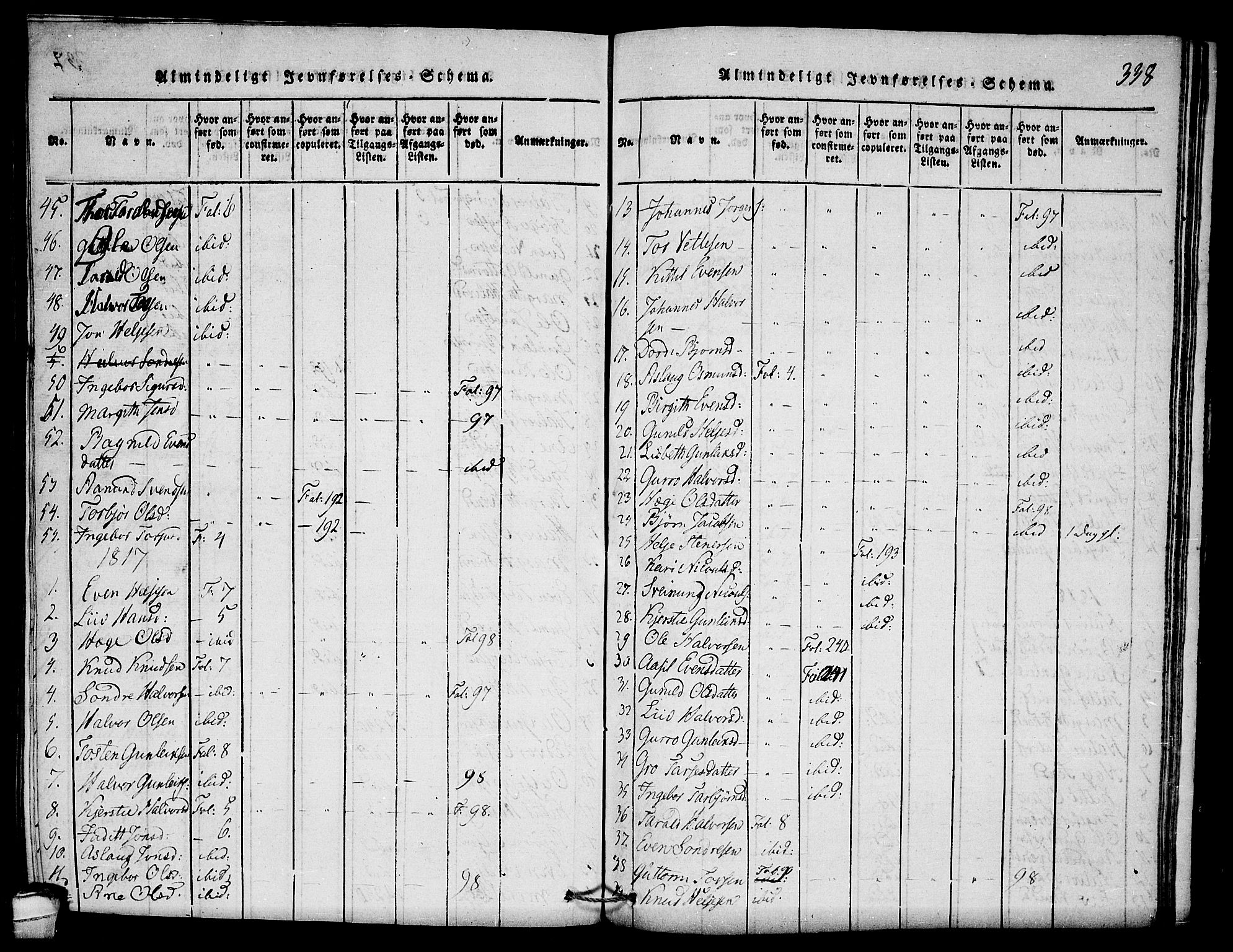 Seljord kirkebøker, SAKO/A-20/F/Fb/L0001: Parish register (official) no. II 1, 1815-1831, p. 338