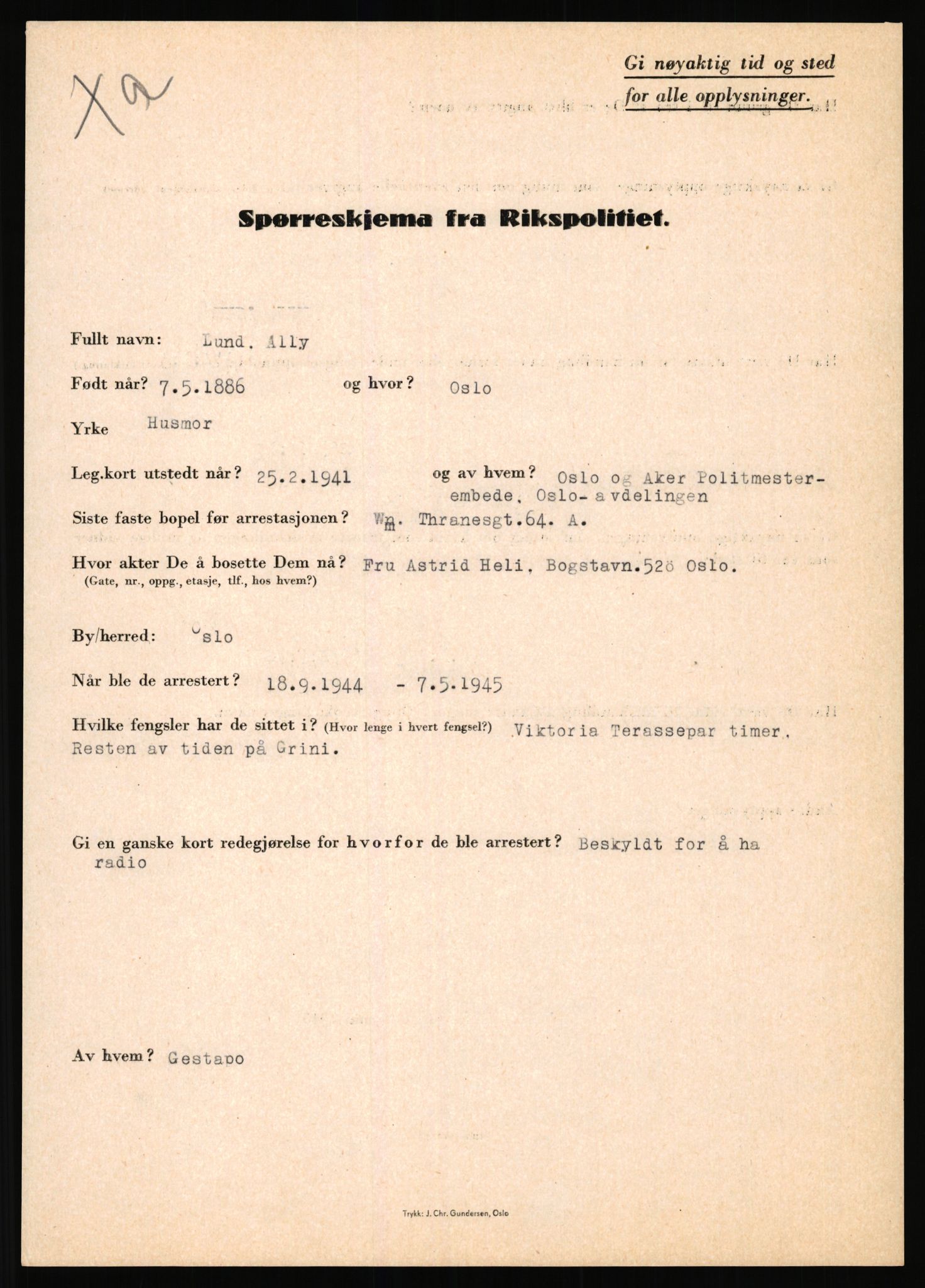 Rikspolitisjefen, AV/RA-S-1560/L/L0011: Lucassen, Oscar Fredrik - Moen, Olav, 1940-1945, p. 15