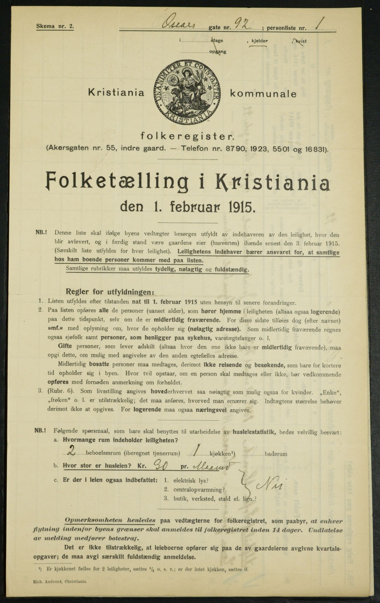 OBA, Municipal Census 1915 for Kristiania, 1915, p. 76408