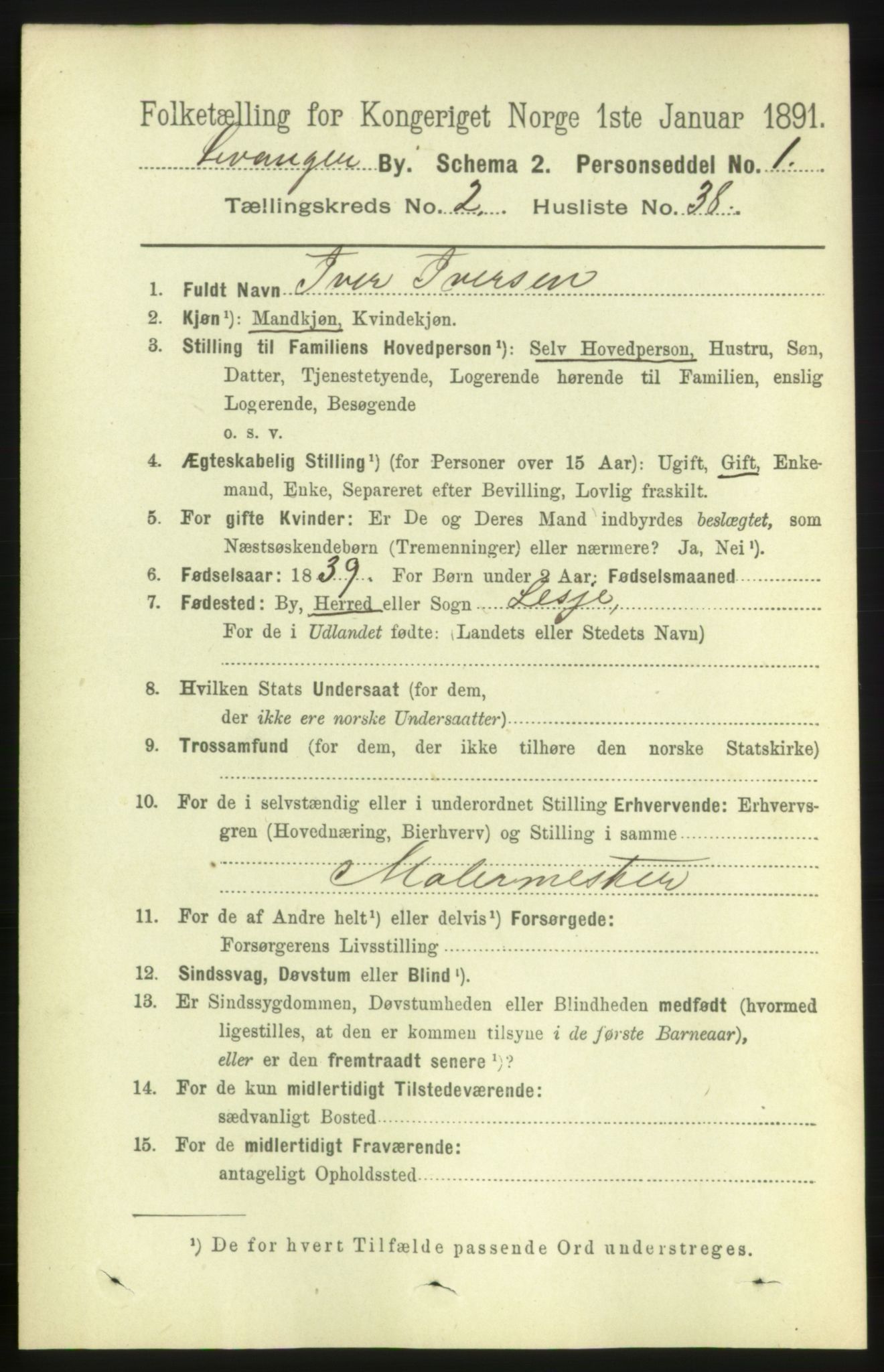 RA, 1891 census for 1701 Levanger, 1891, p. 795