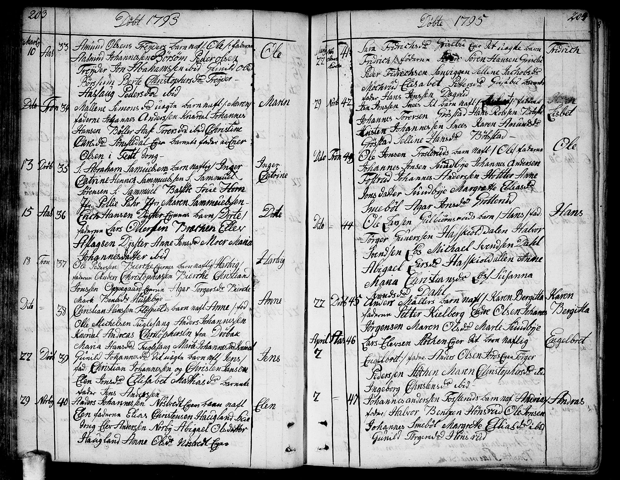 Ås prestekontor Kirkebøker, AV/SAO-A-10894/F/Fa/L0002: Parish register (official) no. I 2, 1778-1813, p. 203-204