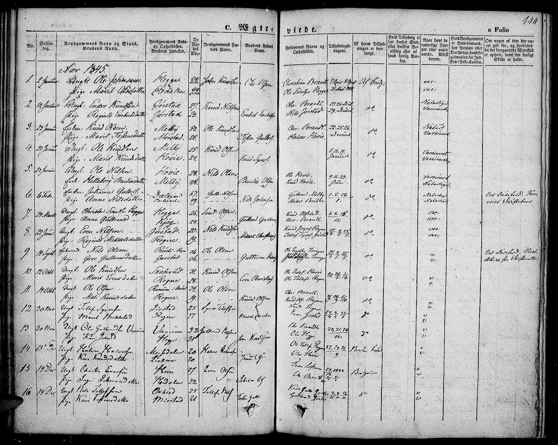 Slidre prestekontor, SAH/PREST-134/H/Ha/Haa/L0004: Parish register (official) no. 4, 1831-1848, p. 144