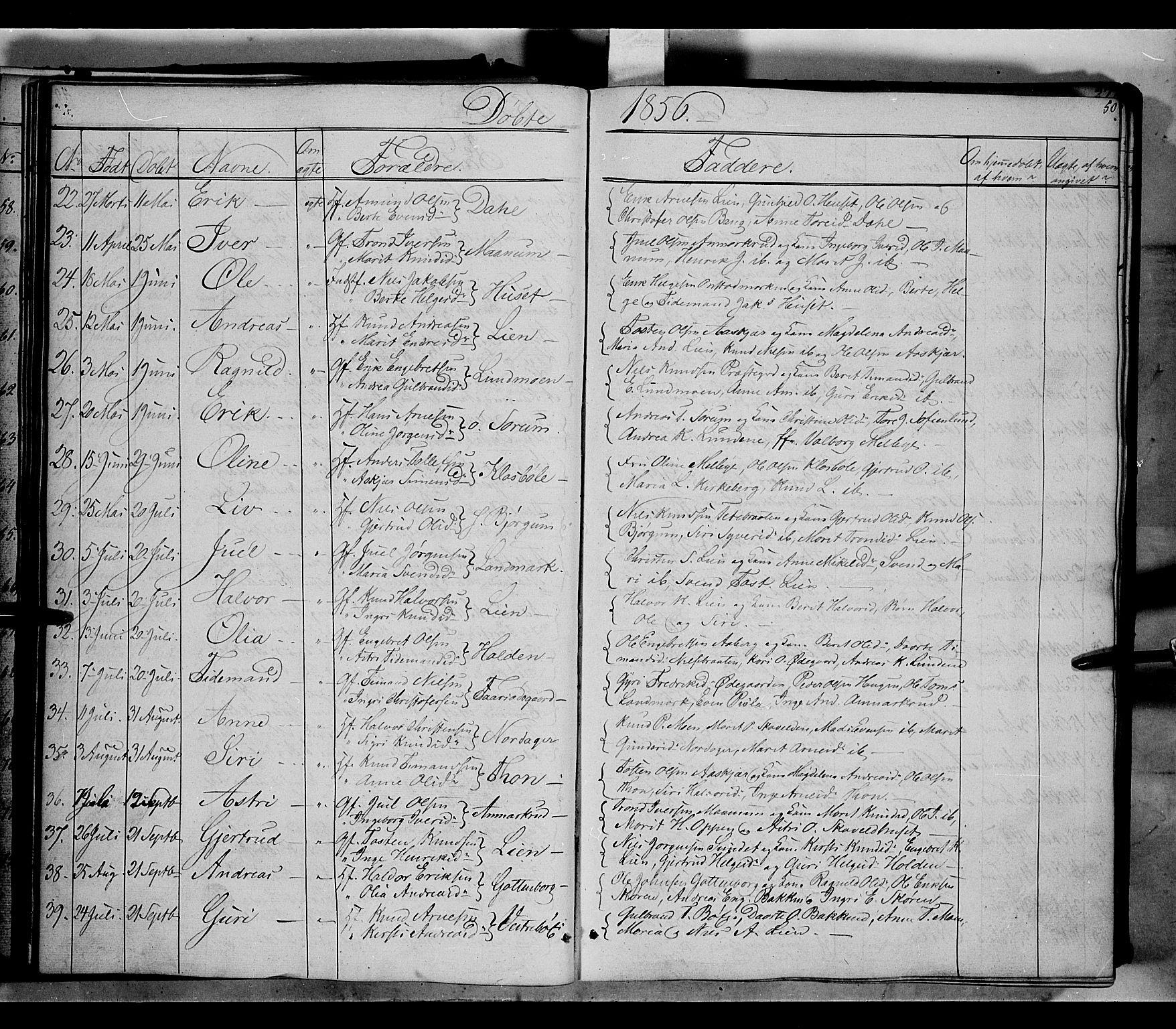 Nord-Aurdal prestekontor, SAH/PREST-132/H/Ha/Haa/L0004: Parish register (official) no. 4, 1842-1863, p. 50