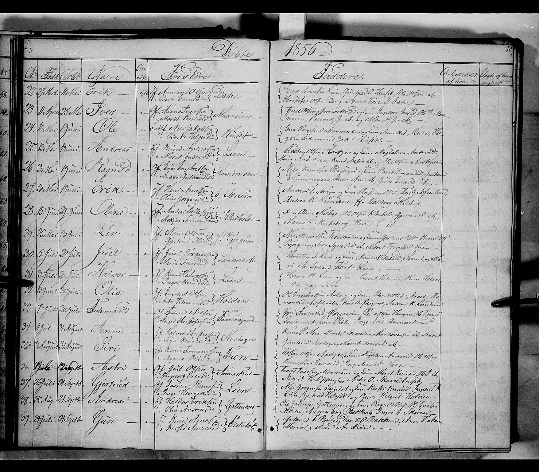 Nord-Aurdal prestekontor, AV/SAH-PREST-132/H/Ha/Haa/L0004: Parish register (official) no. 4, 1842-1863, p. 50