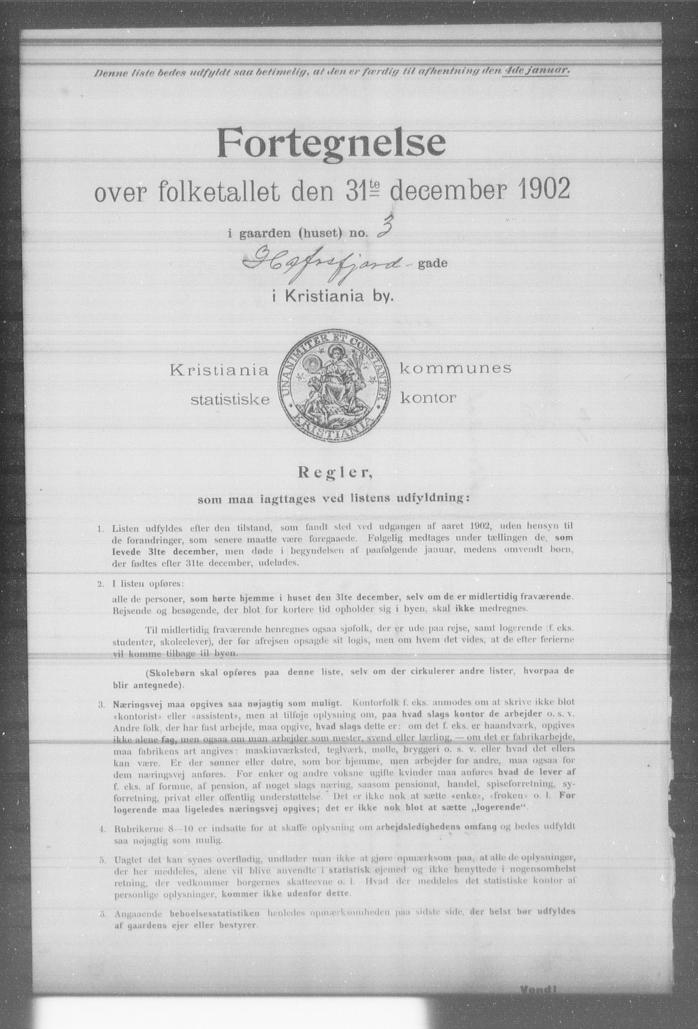 OBA, Municipal Census 1902 for Kristiania, 1902, p. 6497