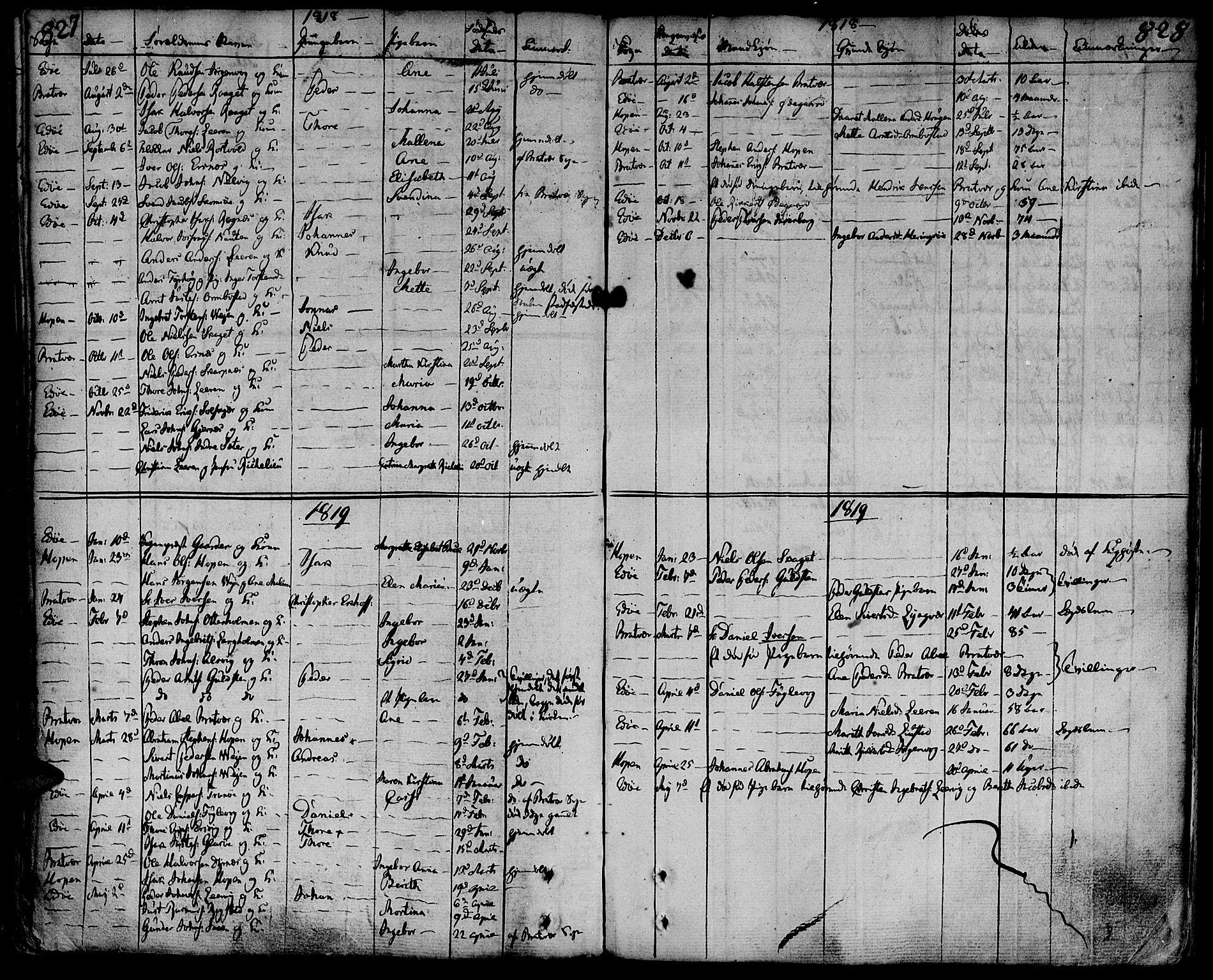 Ministerialprotokoller, klokkerbøker og fødselsregistre - Møre og Romsdal, SAT/A-1454/581/L0932: Parish register (official) no. 581A02, 1767-1823, p. 827-828