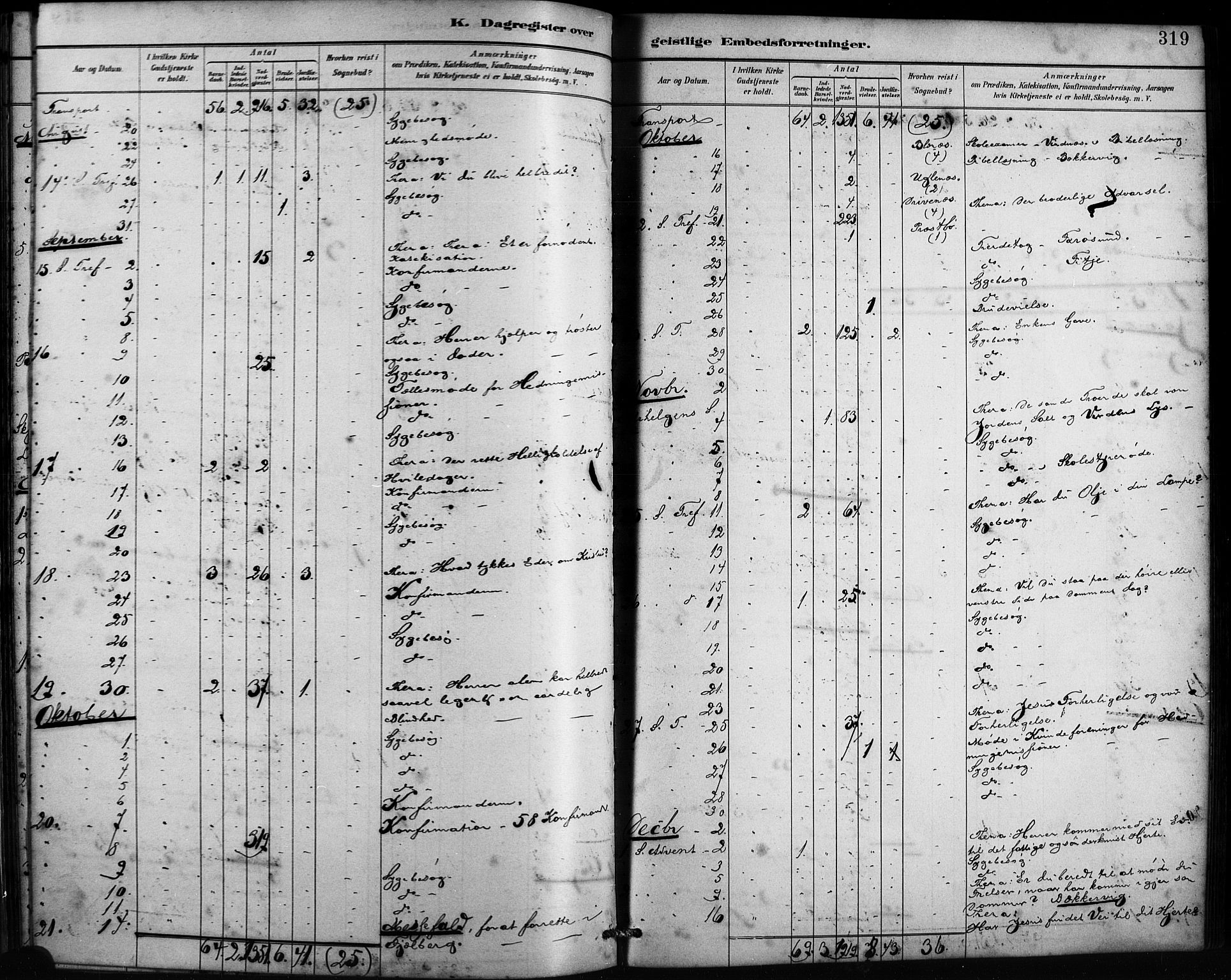 Fitjar sokneprestembete, AV/SAB-A-99926: Parish register (official) no. A 2, 1882-1899, p. 319