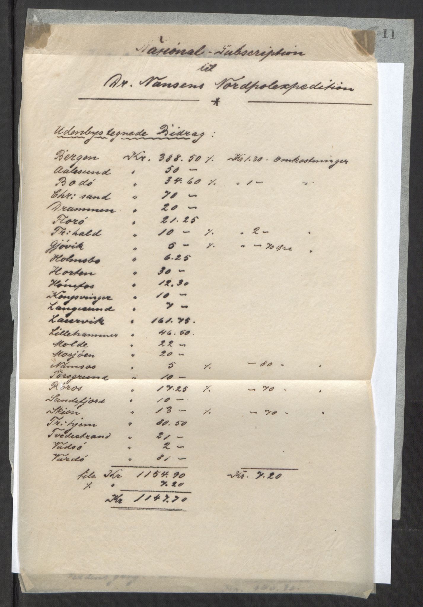 Arbeidskomitéen for Fridtjof Nansens polarekspedisjon, AV/RA-PA-0061/D/L0001/0001: Pengeinnsamlingen / Kopibok, 1893-1895, p. 14