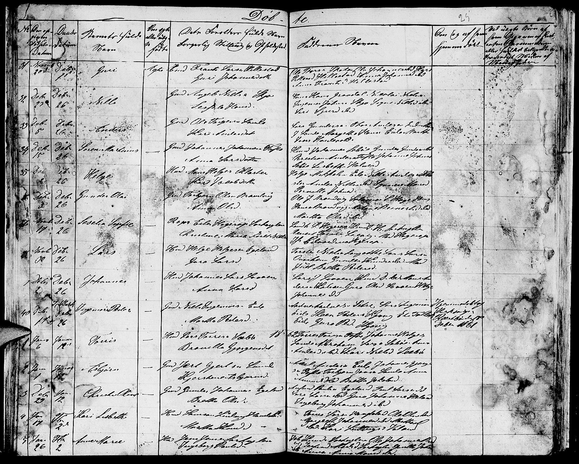 Fjelberg sokneprestembete, SAB/A-75201/H/Hab: Parish register (copy) no. B 2, 1854-1868, p. 25
