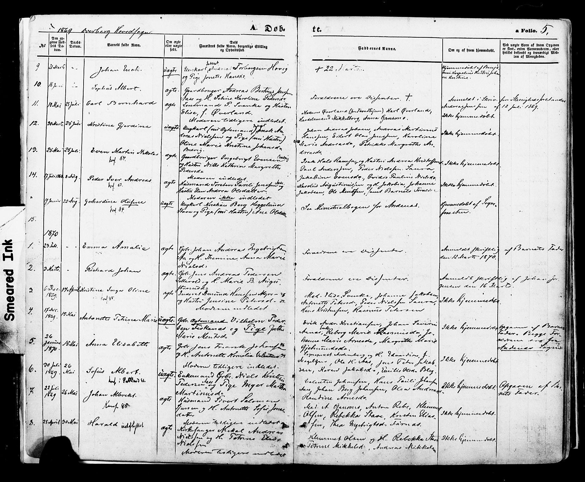 Ministerialprotokoller, klokkerbøker og fødselsregistre - Nordland, SAT/A-1459/897/L1397: Parish register (official) no. 897A05 /1, 1867-1880, p. 5