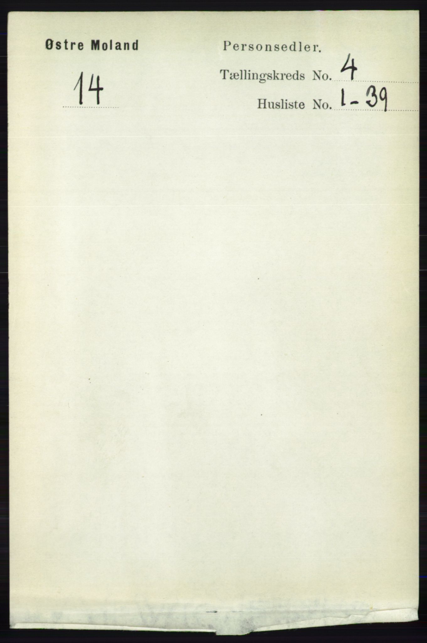 RA, 1891 census for 0918 Austre Moland, 1891, p. 2081