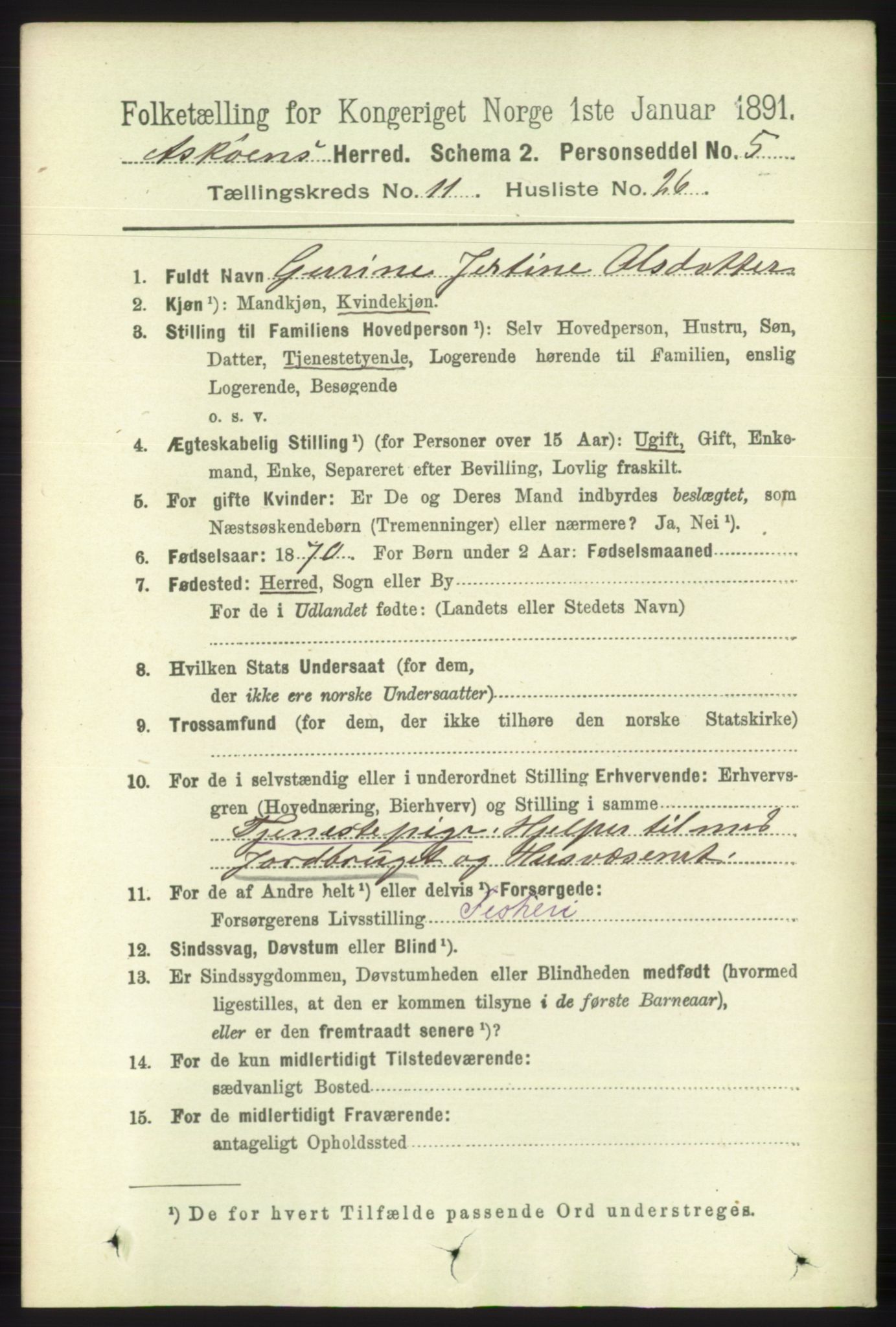 RA, 1891 census for 1247 Askøy, 1891, p. 7431