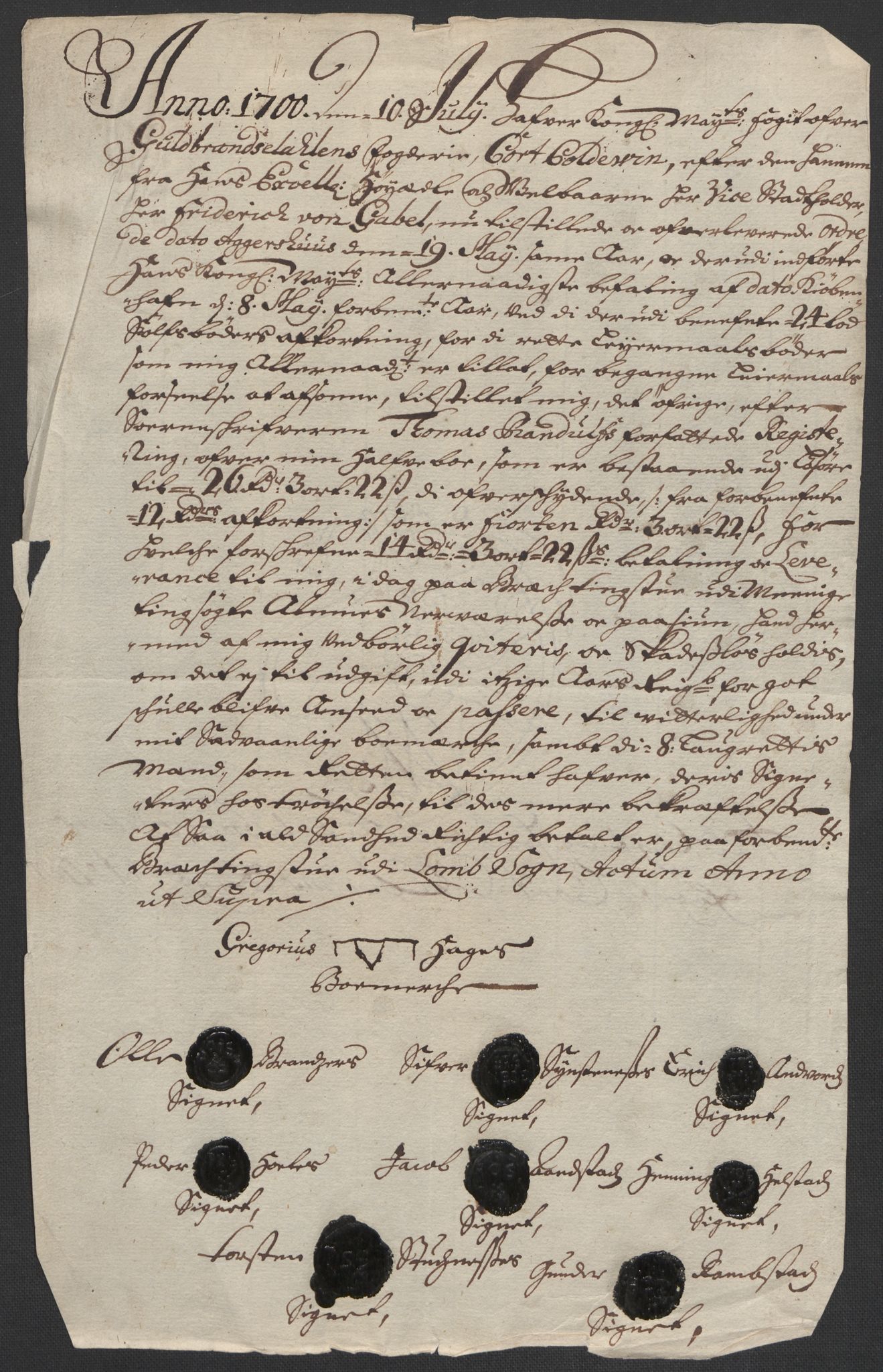 Rentekammeret inntil 1814, Reviderte regnskaper, Fogderegnskap, AV/RA-EA-4092/R17/L1173: Fogderegnskap Gudbrandsdal, 1700, p. 231