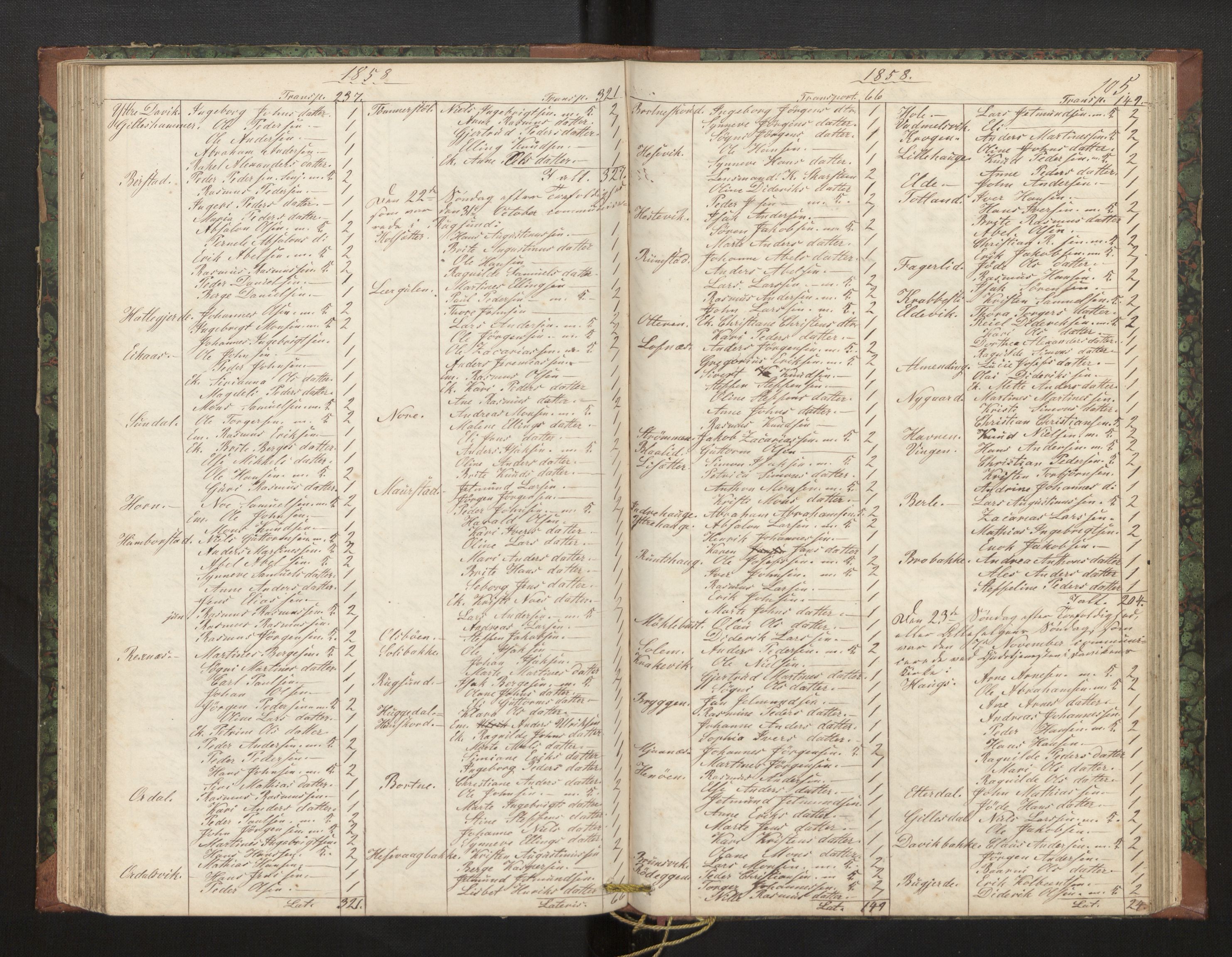 Davik sokneprestembete, AV/SAB-A-79701/H/Hb/Hba/L0002: Communicants register no. 2, 1851-1862, p. 105