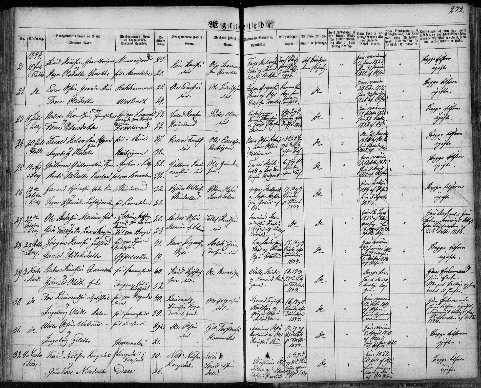 Seljord kirkebøker, SAKO/A-20/F/Fa/L0011: Parish register (official) no. I 11, 1831-1849, p. 272