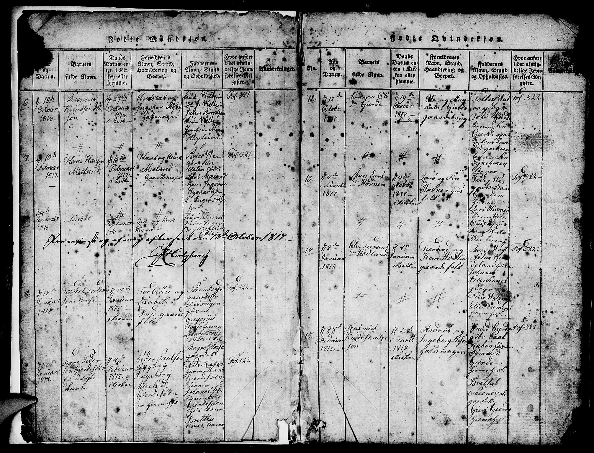Etne sokneprestembete, SAB/A-75001/H/Hab: Parish register (copy) no. B 1, 1815-1850, p. 3