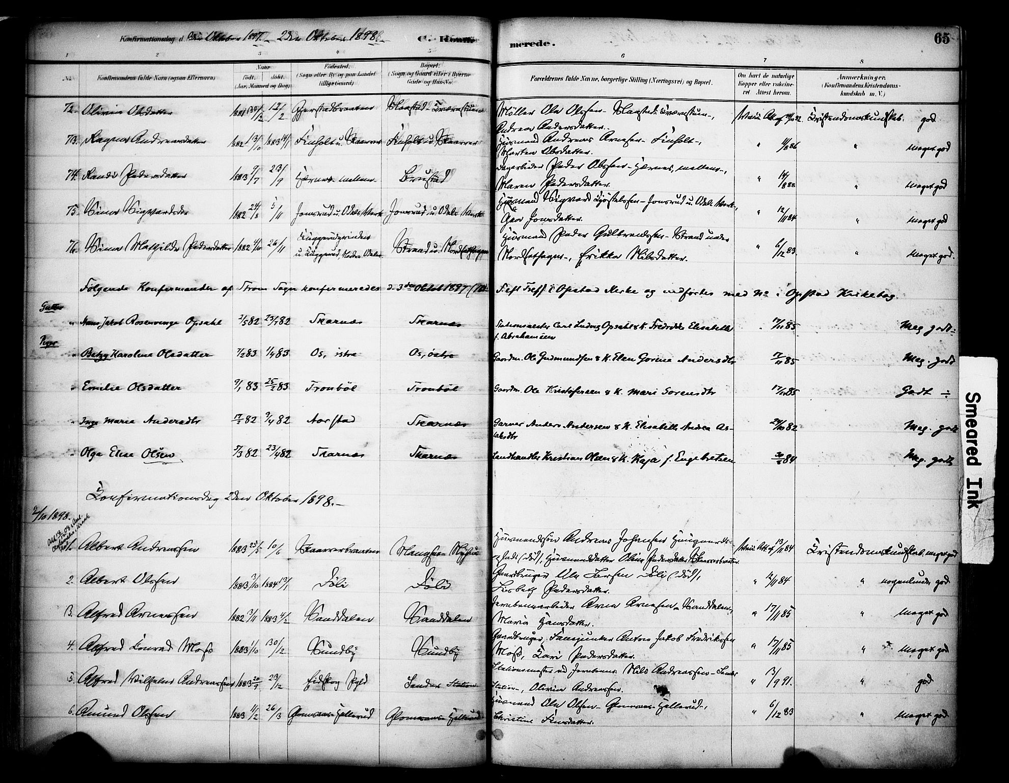 Sør-Odal prestekontor, AV/SAH-PREST-030/H/Ha/Haa/L0007: Parish register (official) no. 7, 1886-1925, p. 65