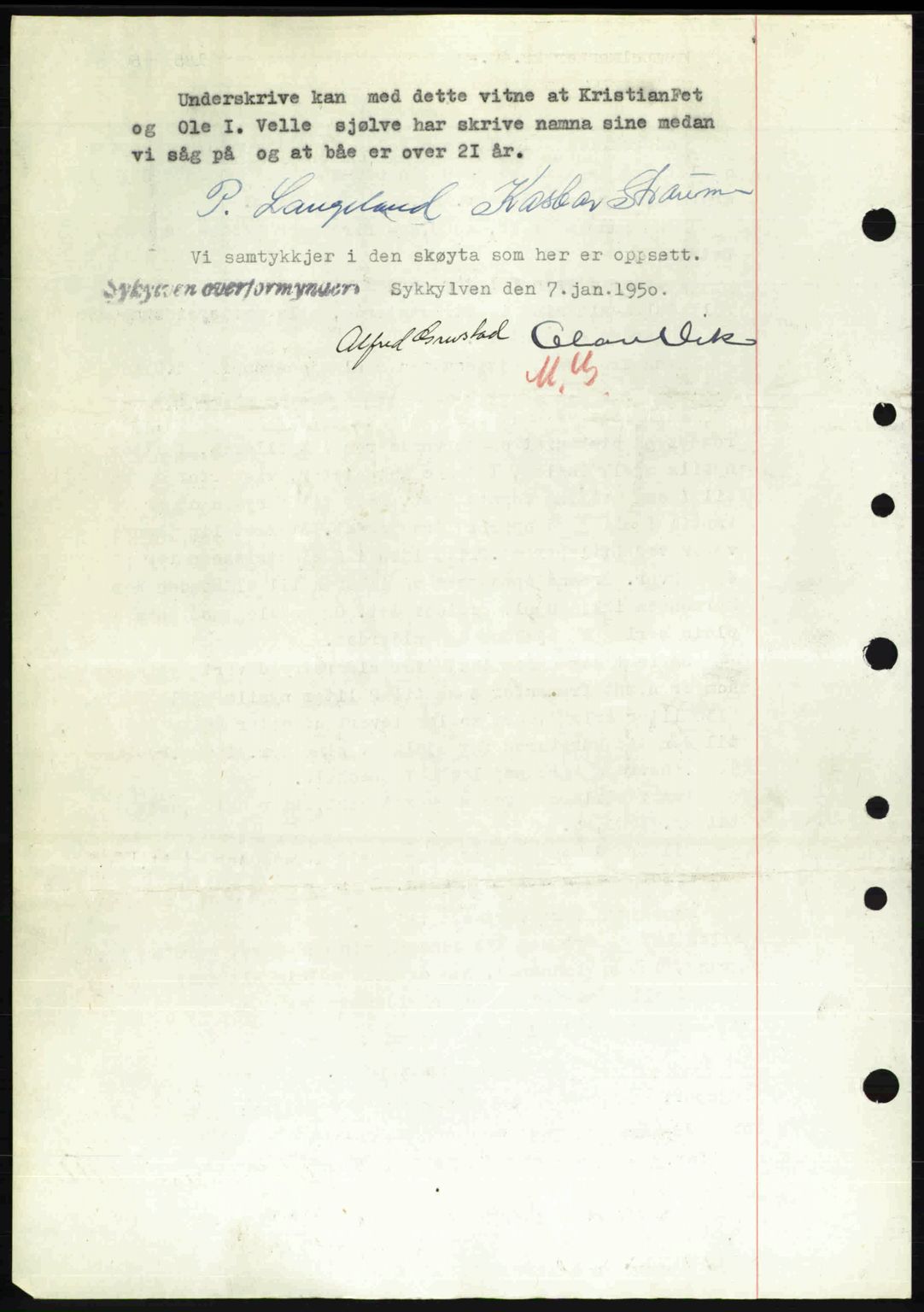 Nordre Sunnmøre sorenskriveri, AV/SAT-A-0006/1/2/2C/2Ca: Mortgage book no. A33, 1949-1950, Diary no: : 135/1950