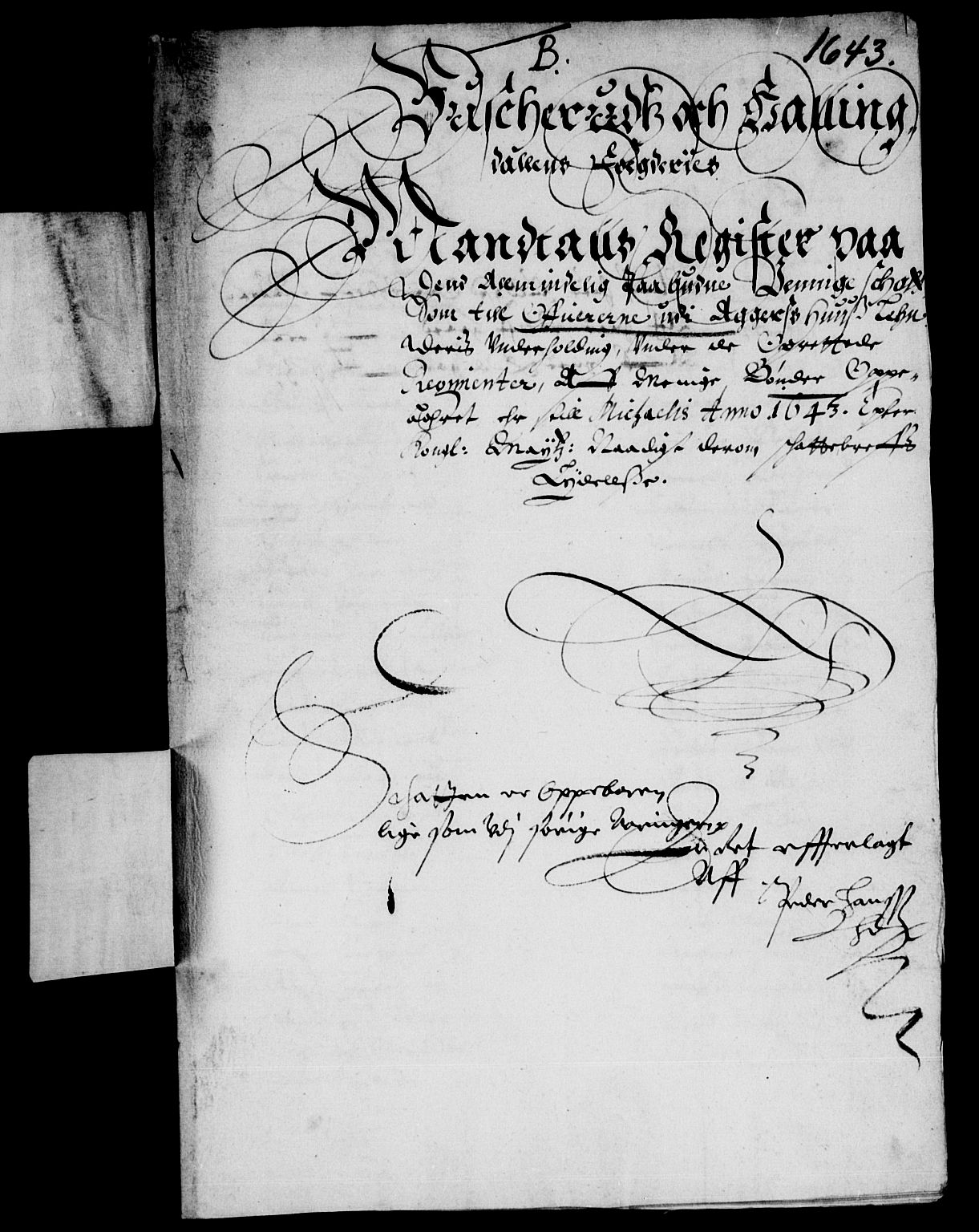 Rentekammeret inntil 1814, Reviderte regnskaper, Lensregnskaper, AV/RA-EA-5023/R/Rb/Rba/L0176: Akershus len, 1643-1644