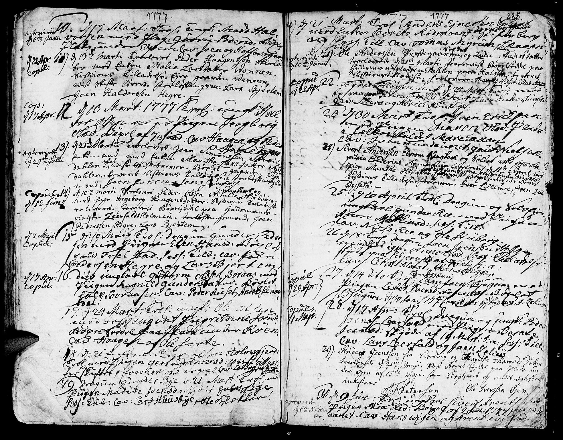 Ministerialprotokoller, klokkerbøker og fødselsregistre - Nord-Trøndelag, SAT/A-1458/709/L0057: Parish register (official) no. 709A05, 1755-1780, p. 385