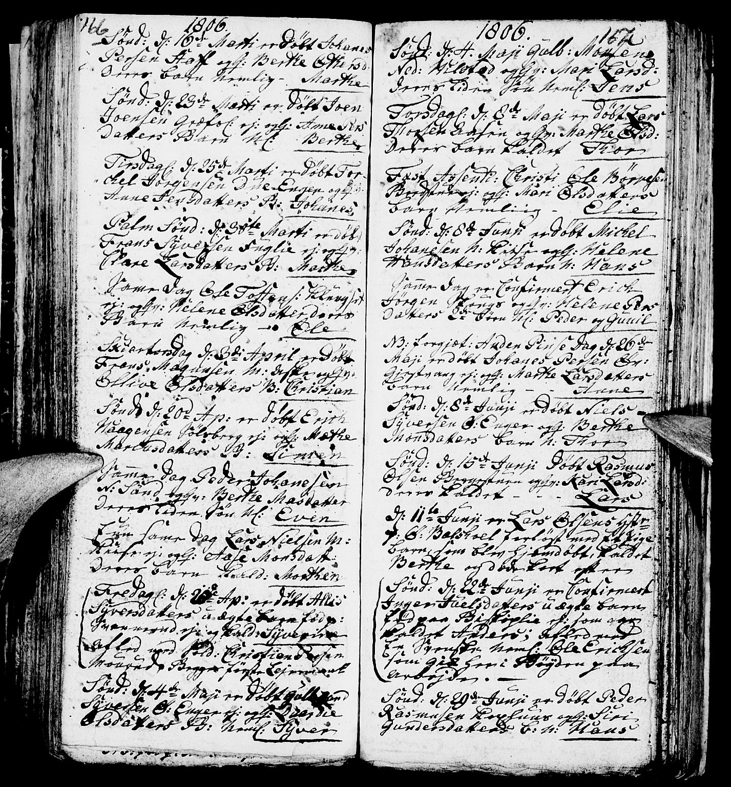 Nes prestekontor, Hedmark, AV/SAH-PREST-020/L/La/L0002: Parish register (copy) no. 2, 1785-1813, p. 166-167