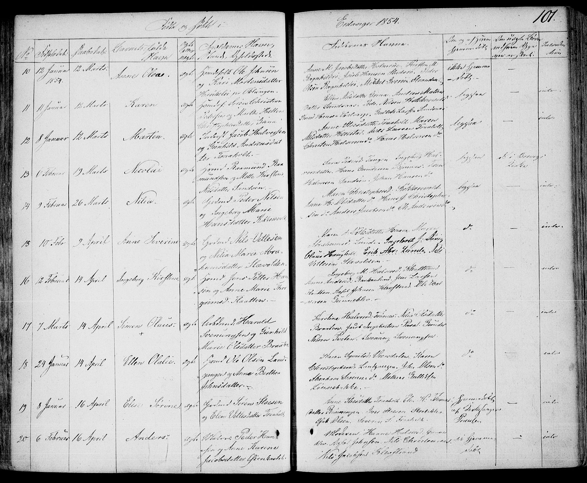 Eidanger kirkebøker, AV/SAKO-A-261/F/Fa/L0008: Parish register (official) no. 8, 1831-1858, p. 101