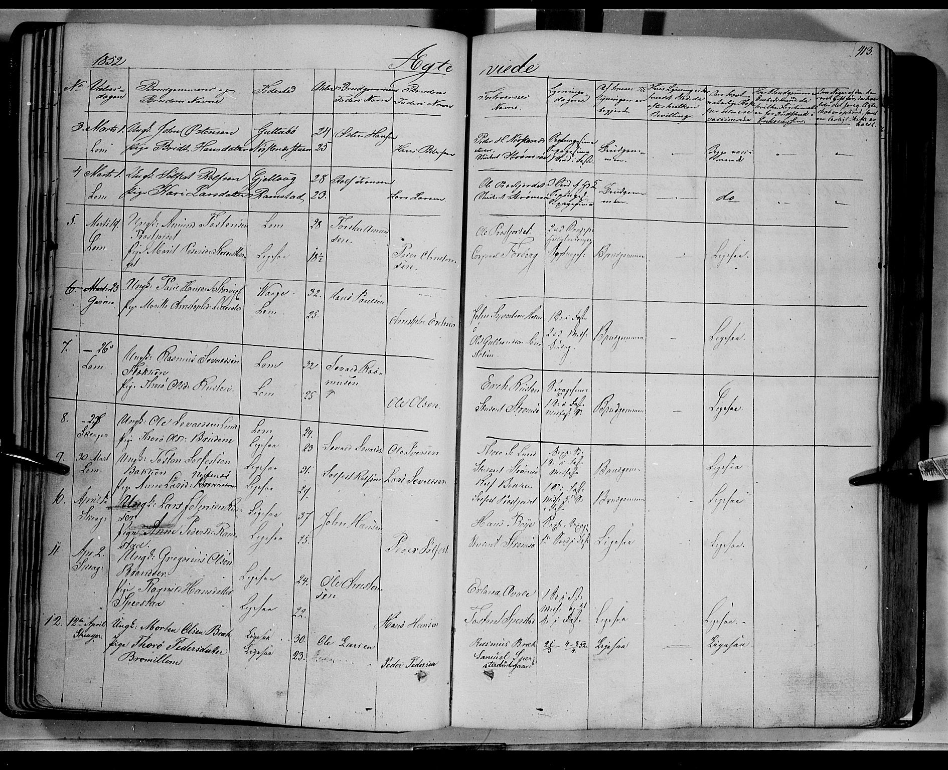 Lom prestekontor, AV/SAH-PREST-070/K/L0006: Parish register (official) no. 6B, 1837-1863, p. 413