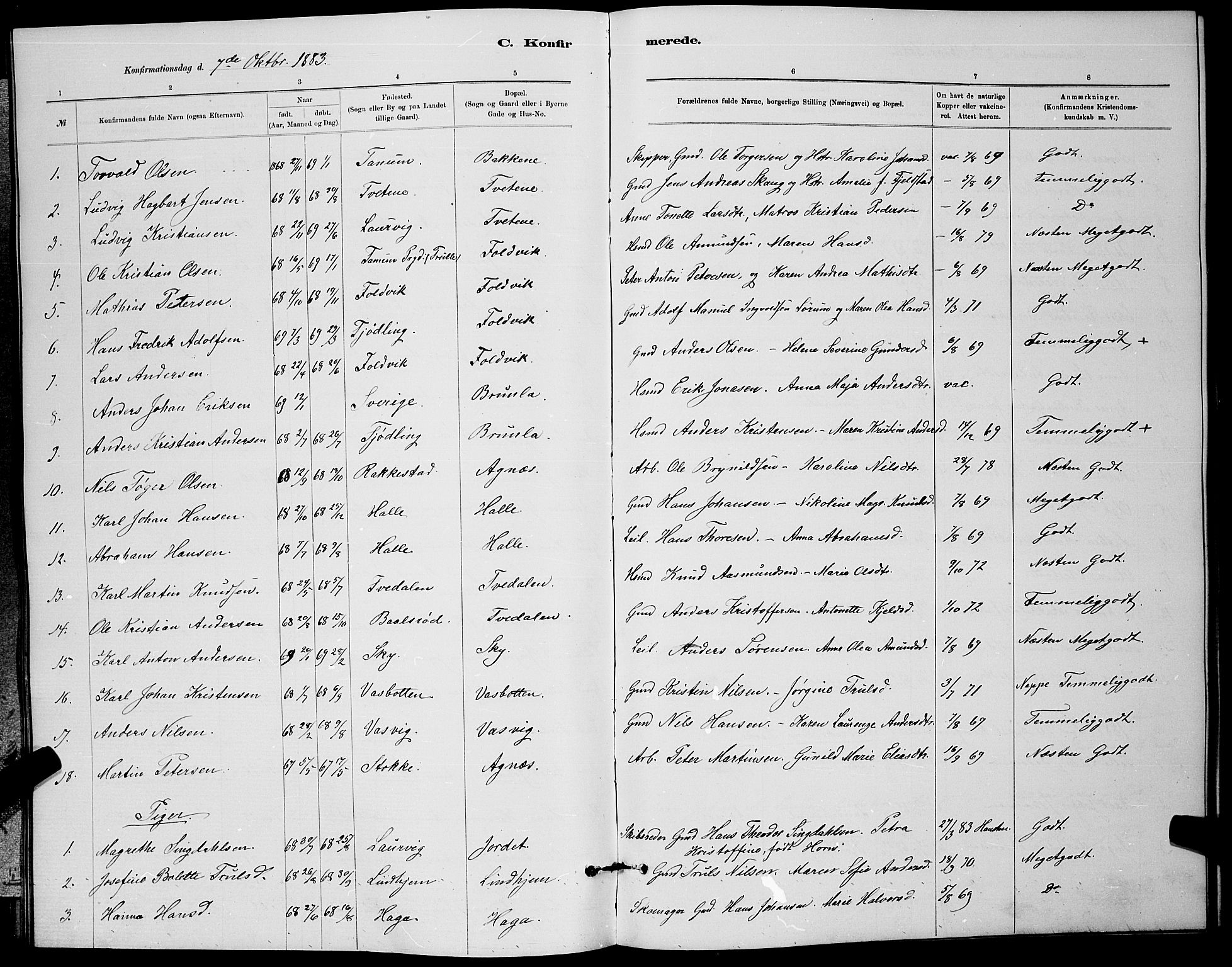 Brunlanes kirkebøker, AV/SAKO-A-342/G/Ga/L0003: Parish register (copy) no. I 3, 1877-1898