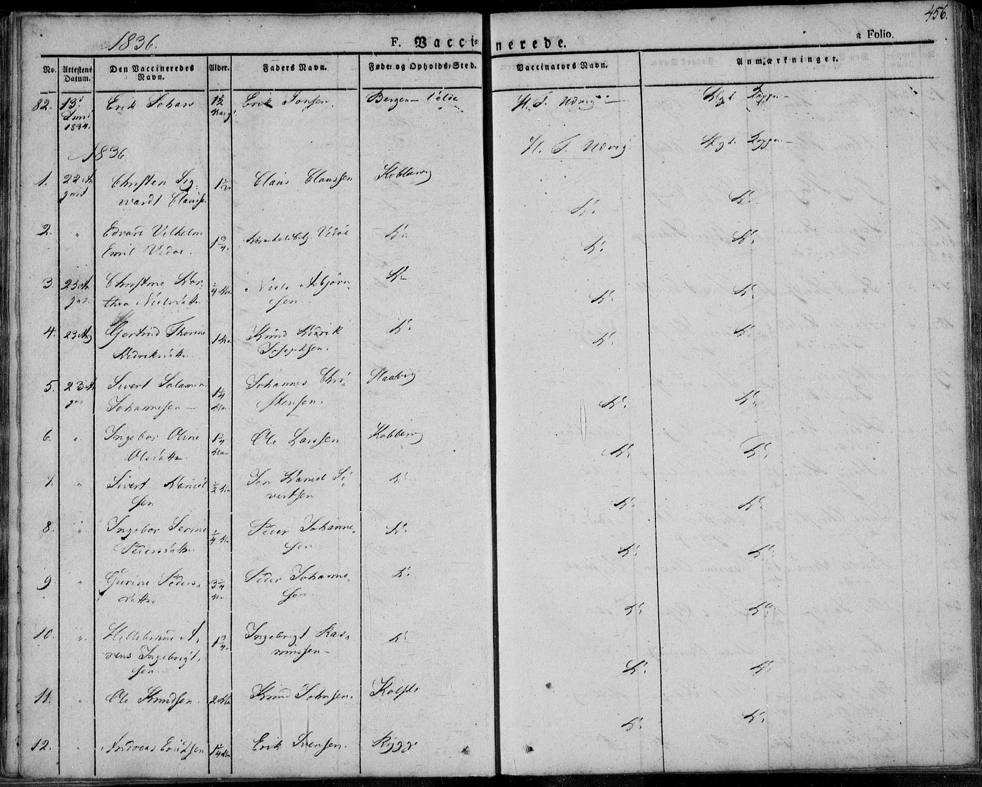 Avaldsnes sokneprestkontor, SAST/A -101851/H/Ha/Haa/L0005: Parish register (official) no. A 5.2, 1825-1841, p. 456