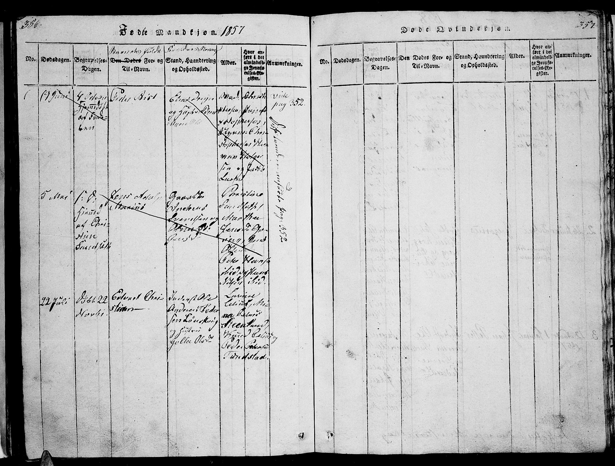 Ministerialprotokoller, klokkerbøker og fødselsregistre - Nordland, AV/SAT-A-1459/893/L1346: Parish register (copy) no. 893C01, 1820-1858, p. 356-357