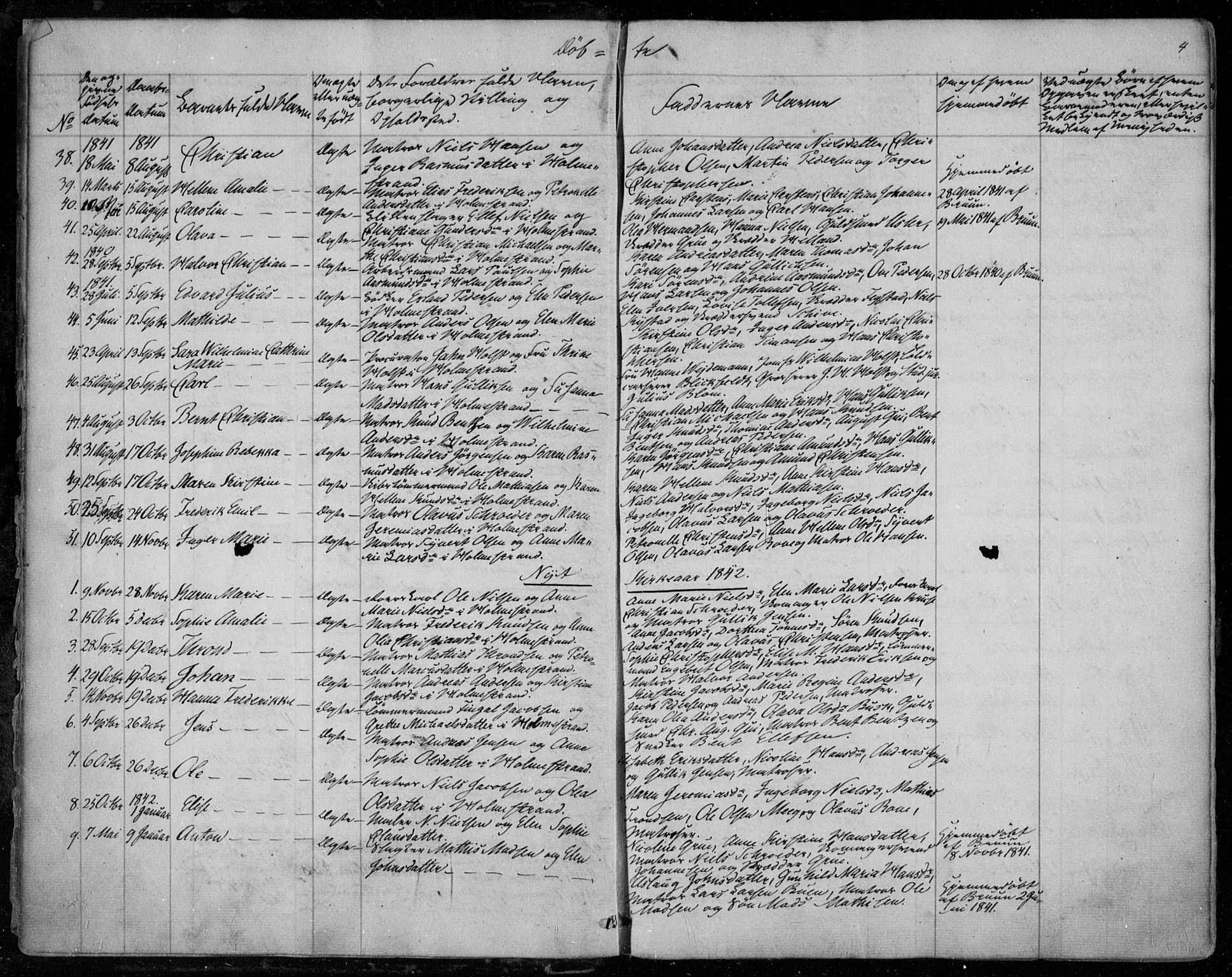 Holmestrand kirkebøker, SAKO/A-346/F/Fa/L0002: Parish register (official) no. 2, 1840-1866, p. 4