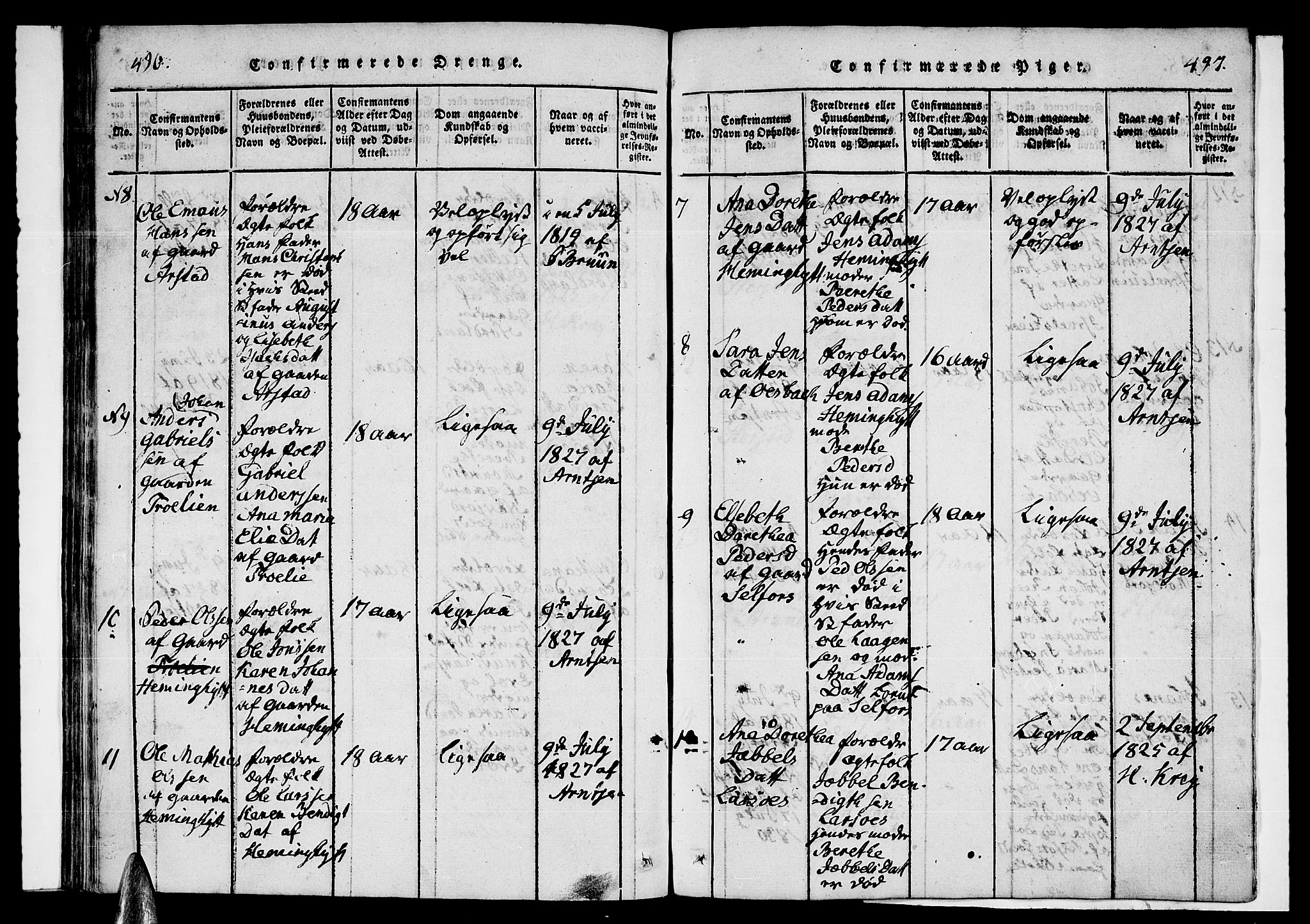 Ministerialprotokoller, klokkerbøker og fødselsregistre - Nordland, AV/SAT-A-1459/846/L0651: Parish register (copy) no. 846C01, 1821-1841, p. 496-497