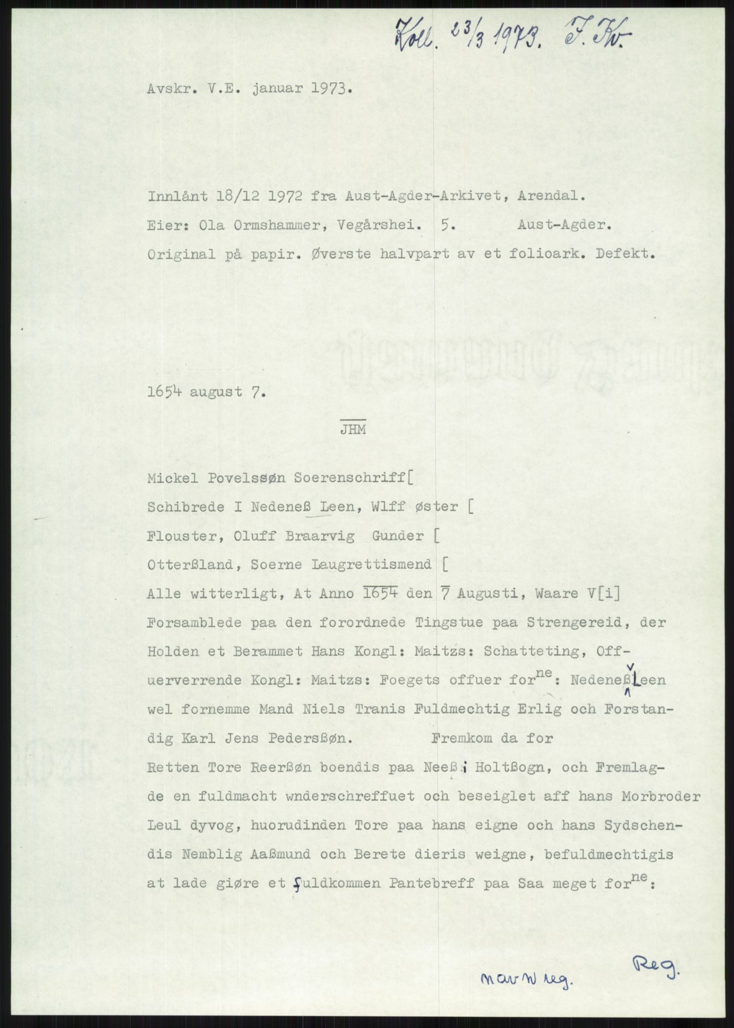 Samlinger til kildeutgivelse, Diplomavskriftsamlingen, AV/RA-EA-4053/H/Ha, p. 3652