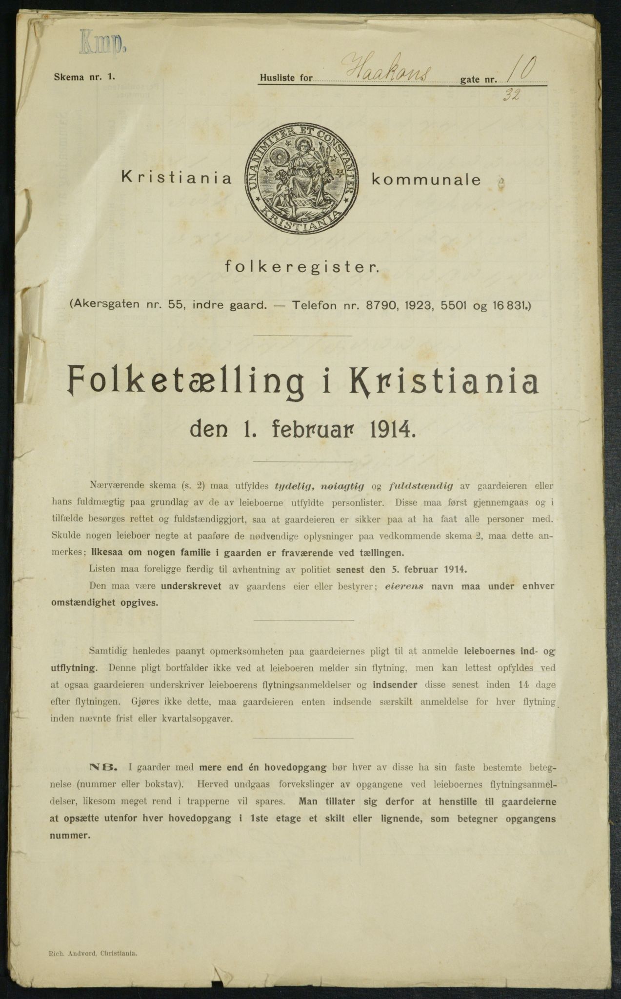 OBA, Municipal Census 1914 for Kristiania, 1914, p. 42767