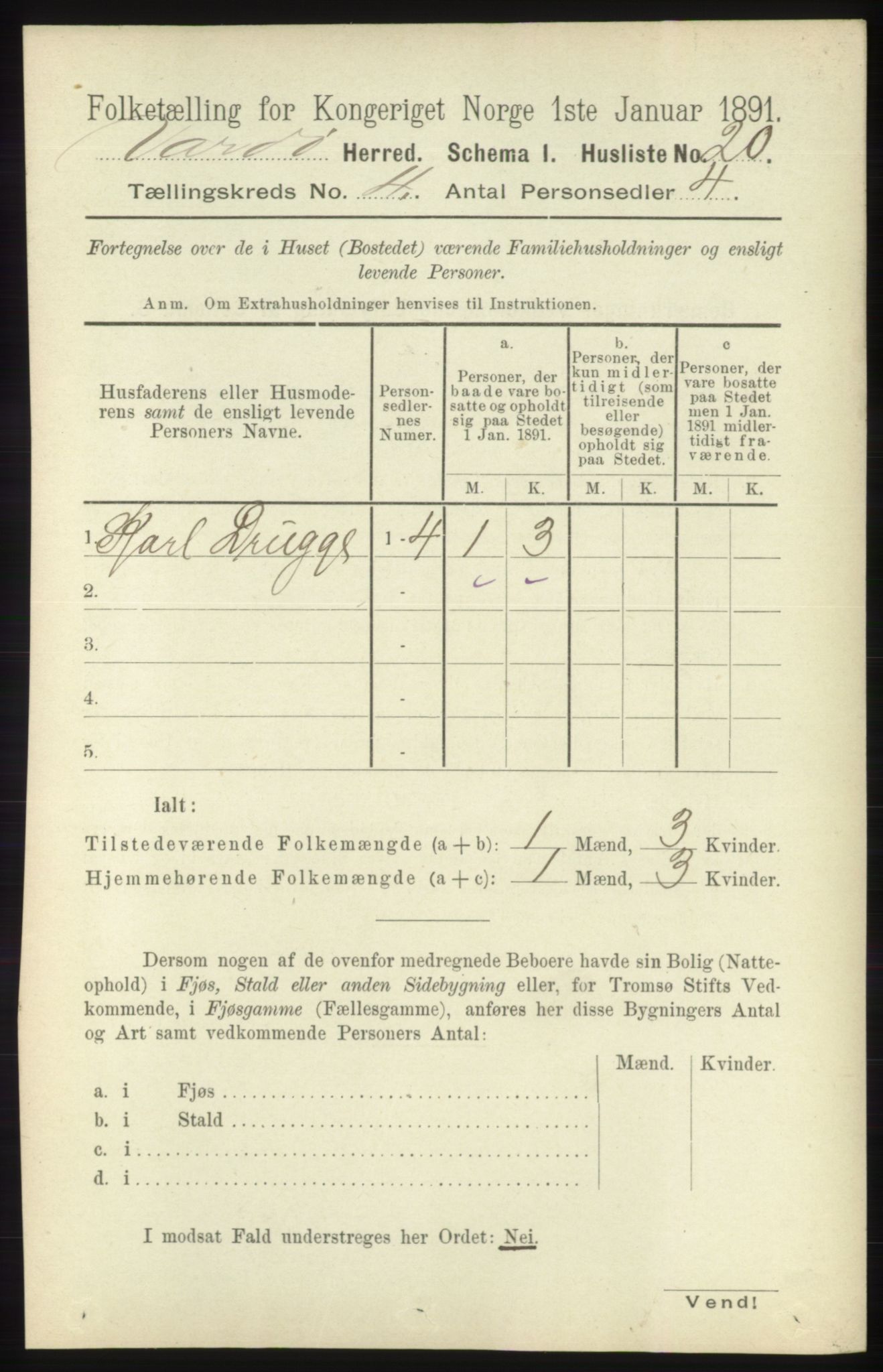 RA, 1891 census for 2028 Vardø, 1891, p. 1074
