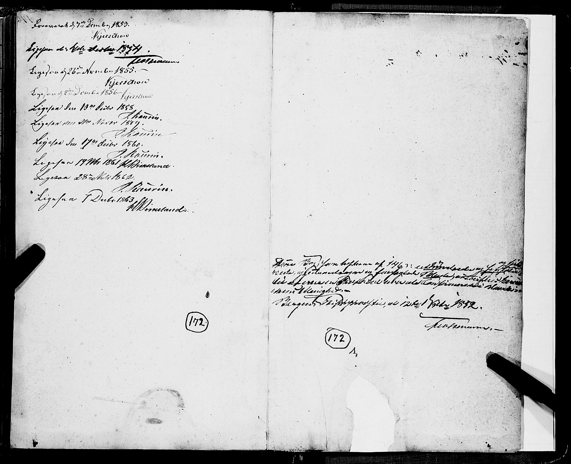 Domkirken sokneprestembete, SAB/A-74801/H/Haa/L0028: Parish register (official) no. C 3, 1852-1864