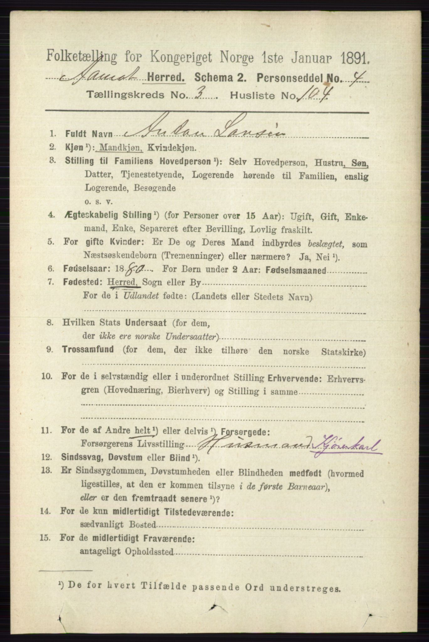 RA, 1891 census for 0429 Åmot, 1891, p. 2096