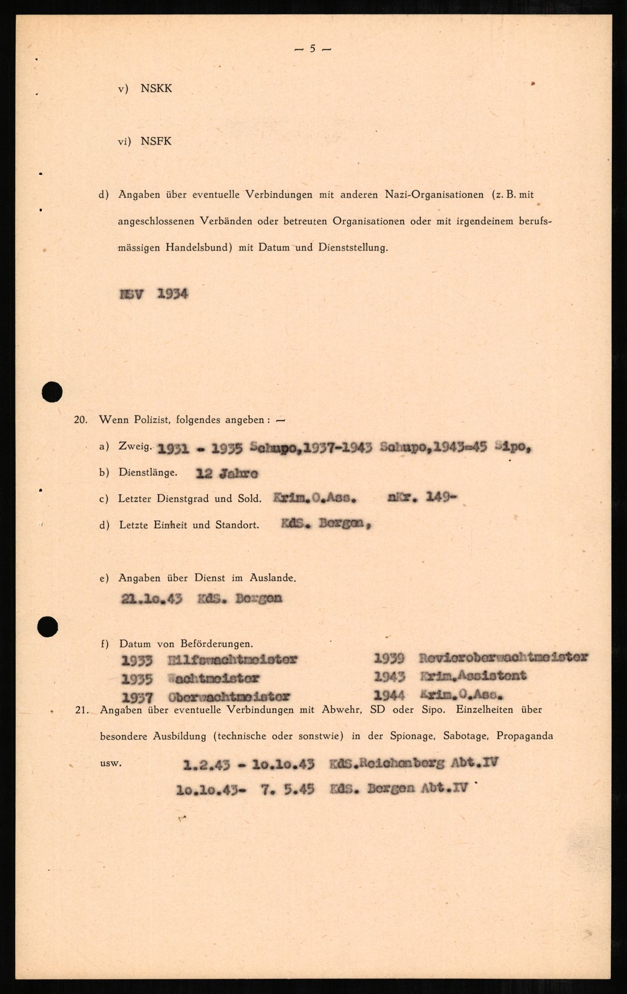 Forsvaret, Forsvarets overkommando II, AV/RA-RAFA-3915/D/Db/L0002: CI Questionaires. Tyske okkupasjonsstyrker i Norge. Tyskere., 1945-1946, p. 487