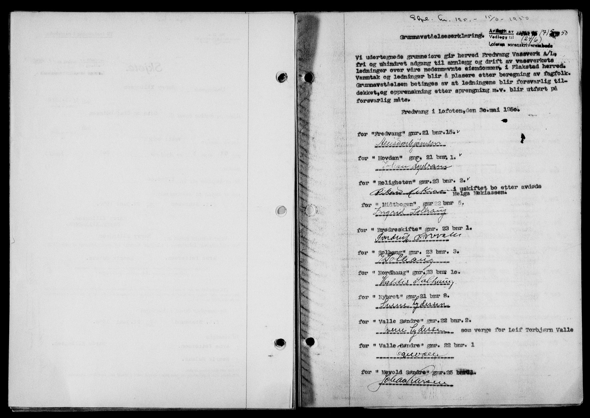 Lofoten sorenskriveri, SAT/A-0017/1/2/2C/L0023a: Mortgage book no. 23a, 1950-1950, Diary no: : 1715/1950