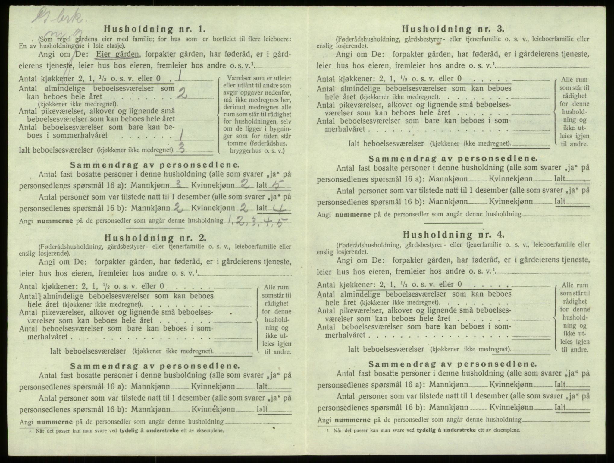 SAB, 1920 census for Selje, 1920, p. 195